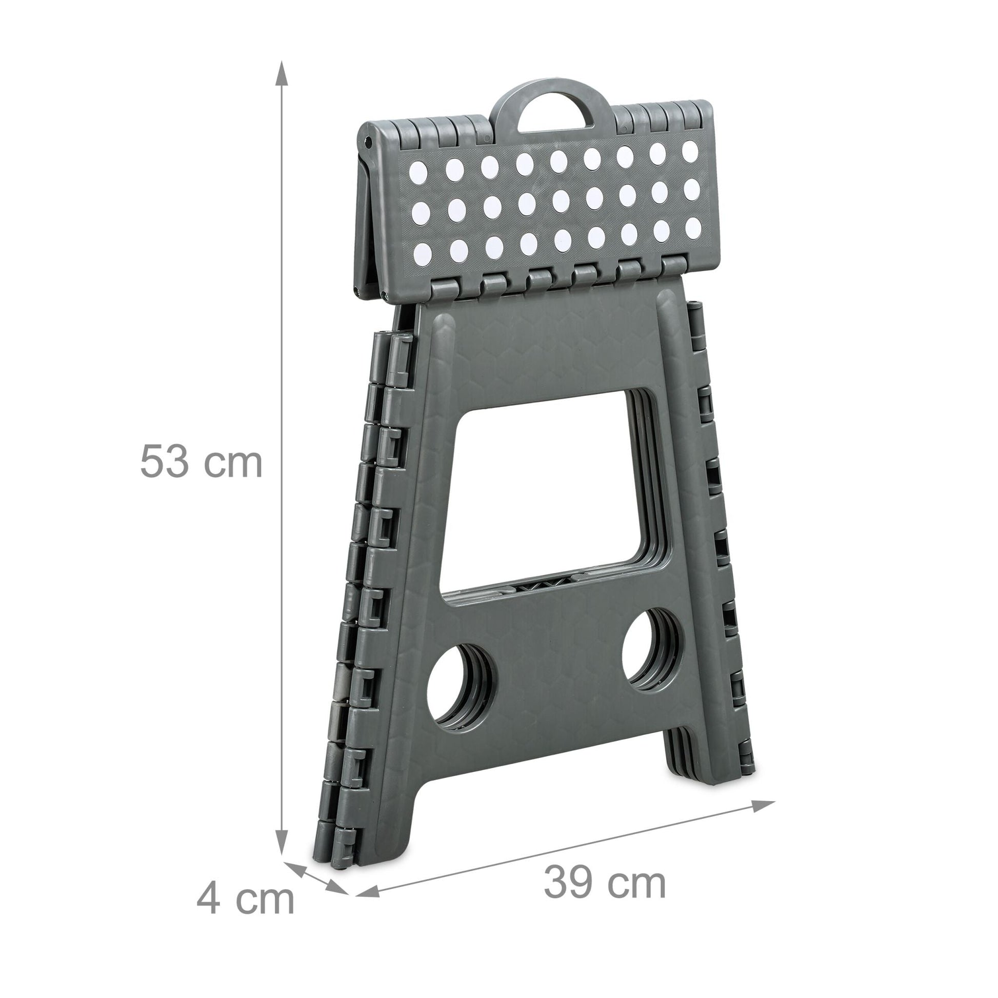 Klapphocker faltbar XL Weiss-Grau von Relaxdays