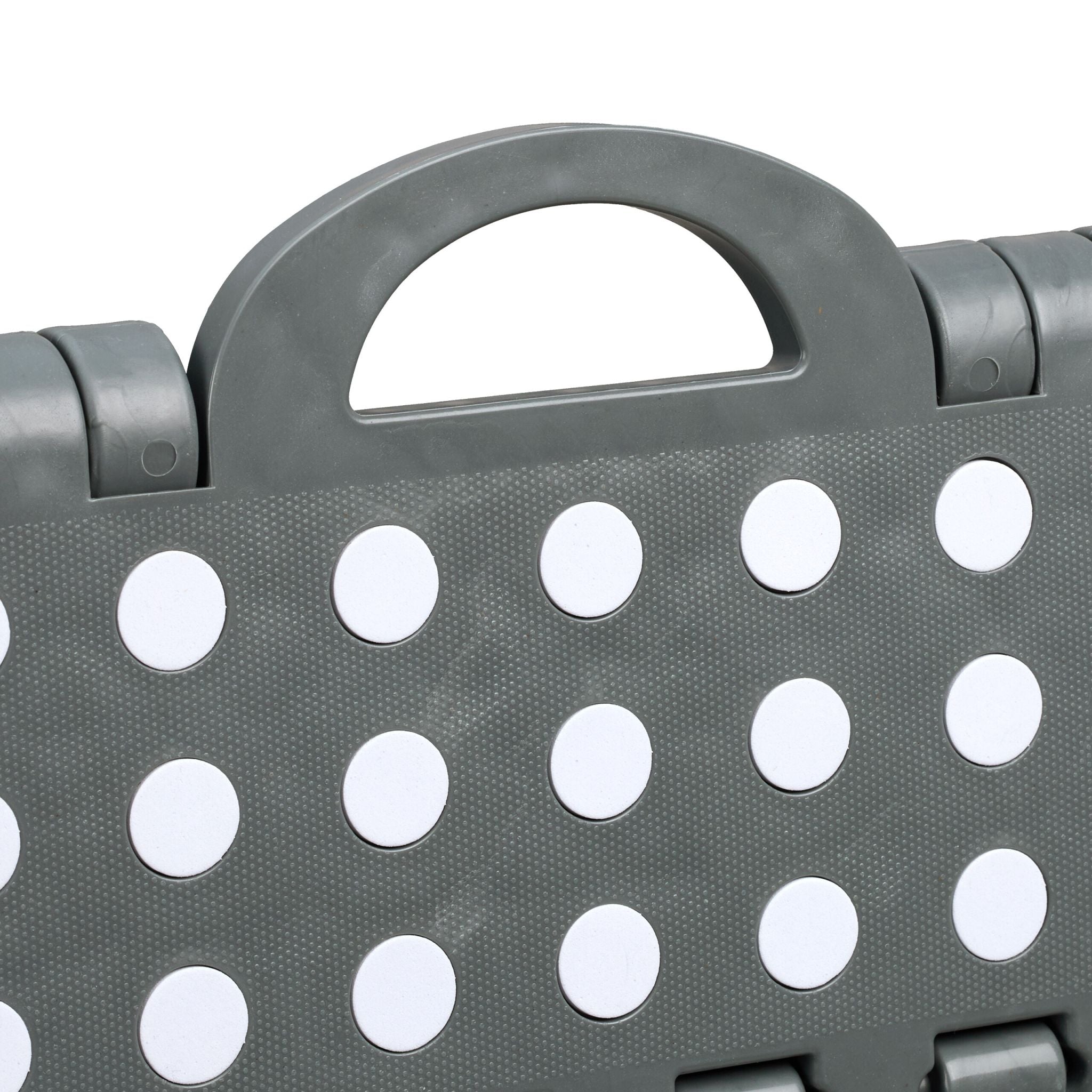 Klapphocker faltbar XL Weiss-Grau von Relaxdays
