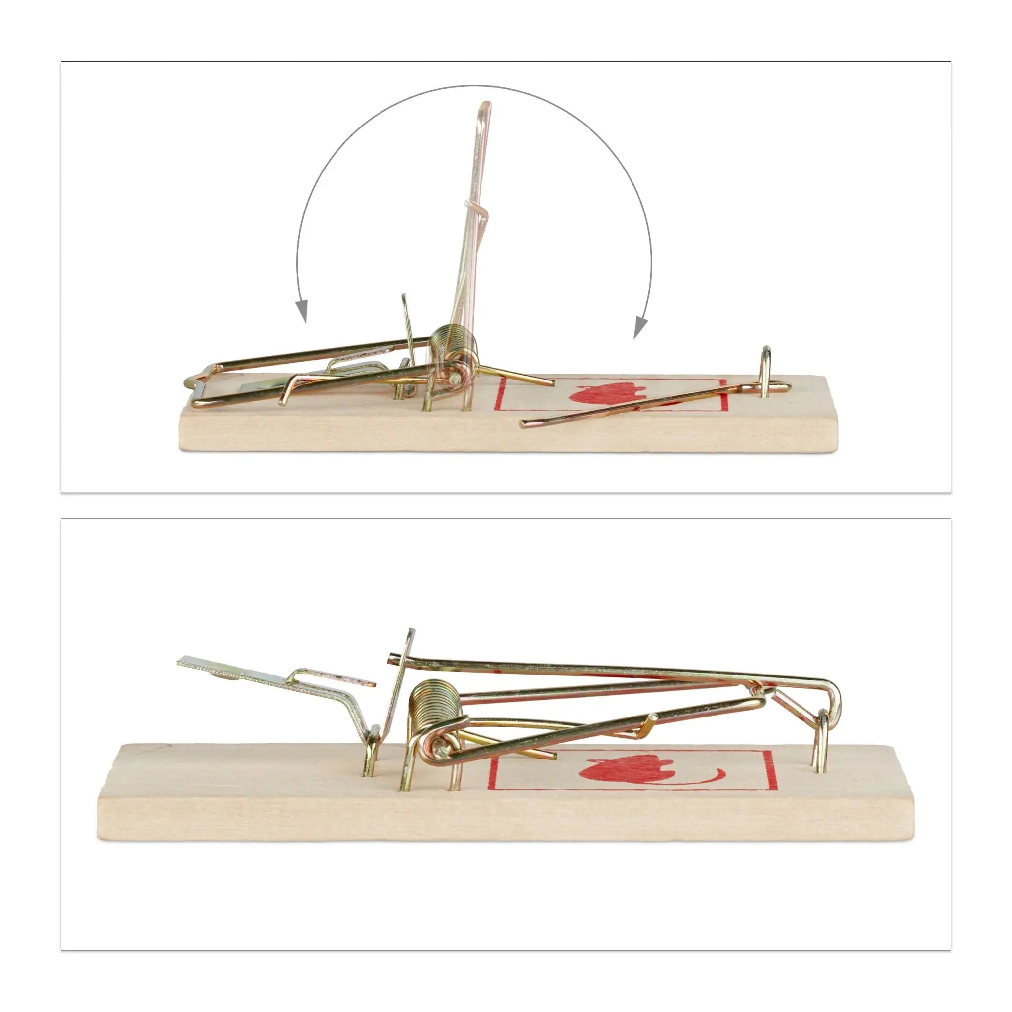 Mausefalle Holz 12er-Set Hellbraun-Kupfer-Rot von Relaxdays