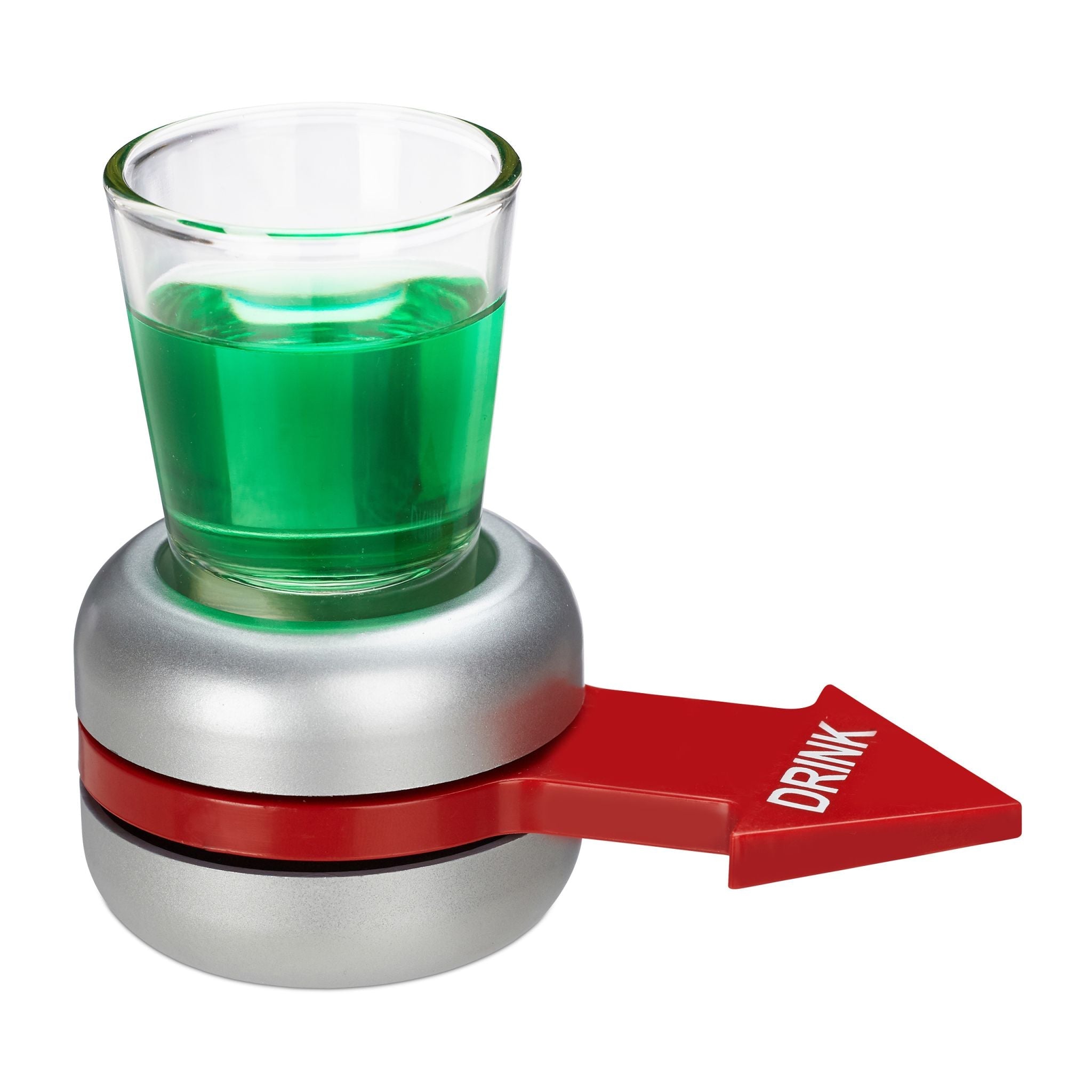 Trinkspiel Spin the Shot Rot-Silber-Transparent von Relaxdays