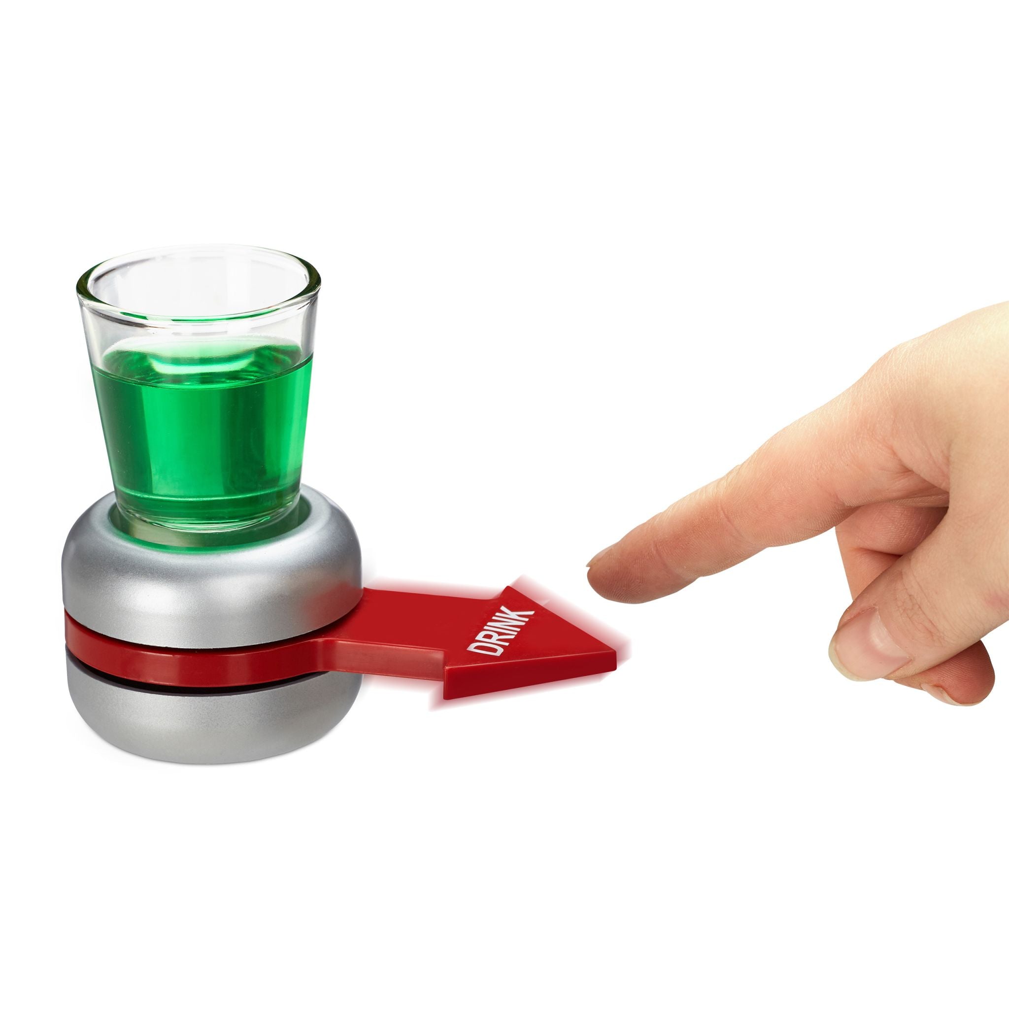 Trinkspiel Spin the Shot Rot-Silber-Transparent von Relaxdays