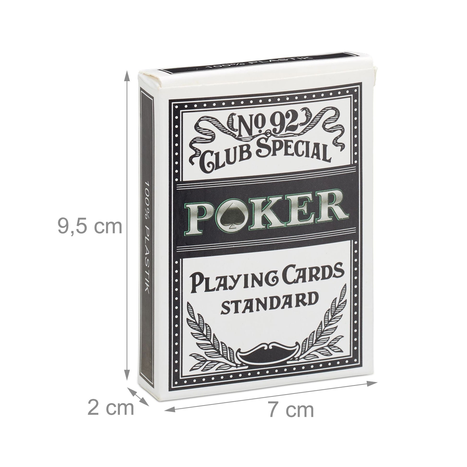 Wasserfeste Pokerkarten Plastik Weiss-Rot-Schwarz von Relaxdays