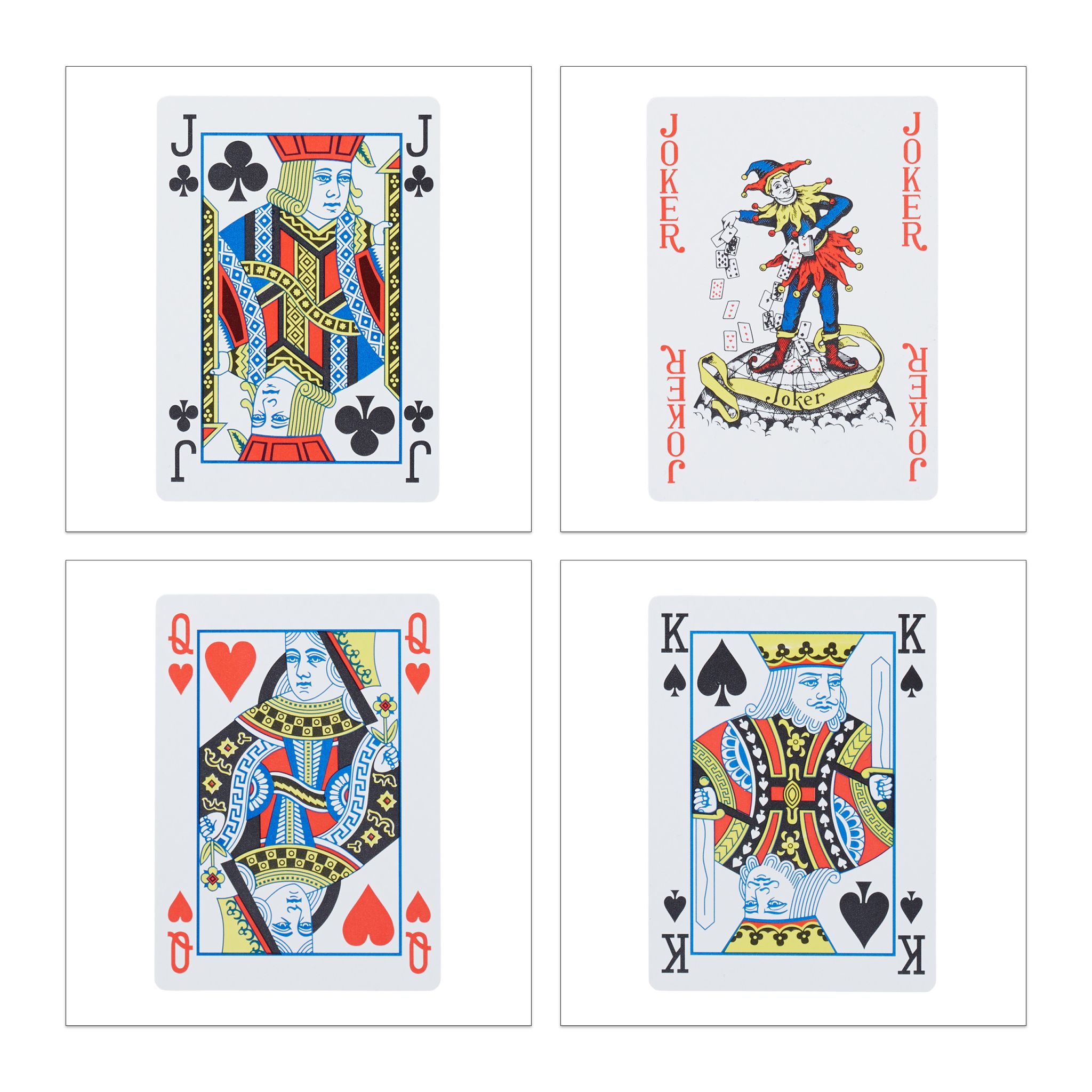 Wasserfeste Pokerkarten Plastik Weiss-Rot-Schwarz von Relaxdays