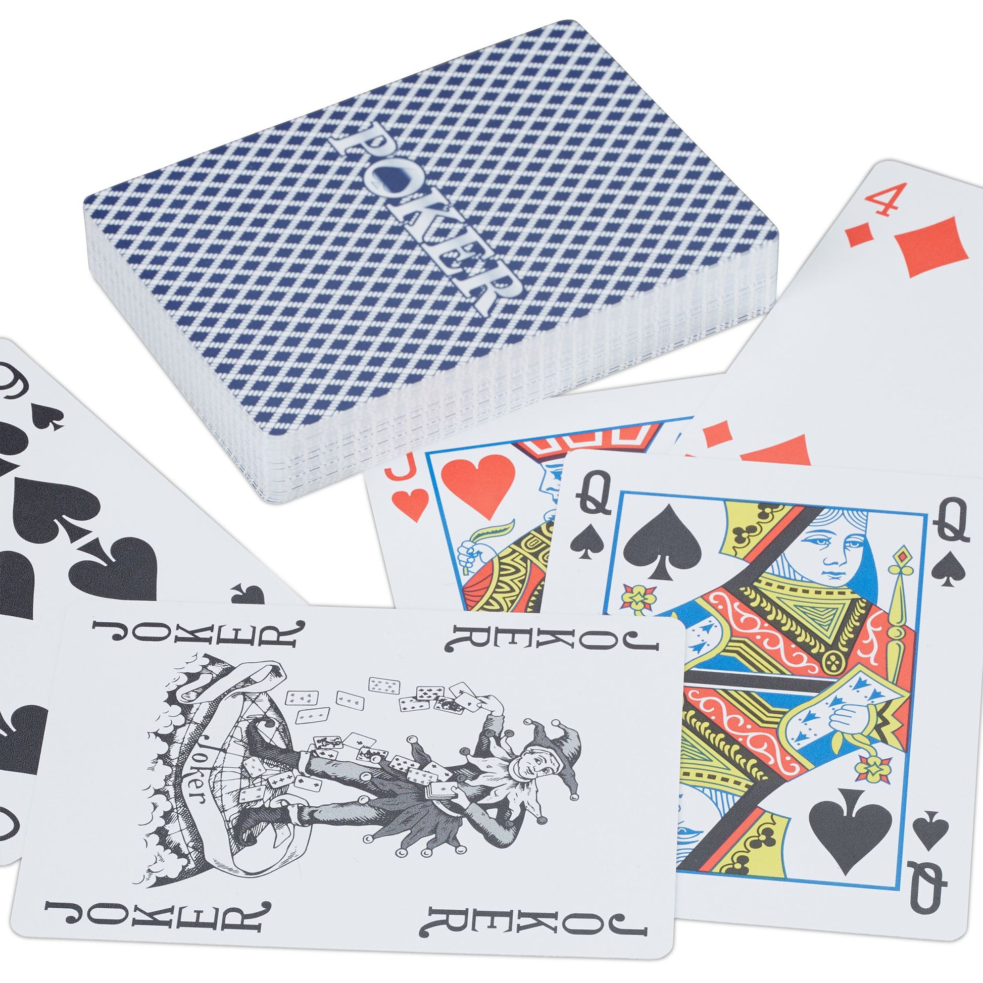 Wasserfeste Pokerkarten Plastik Weiss-Rot-Schwarz von Relaxdays