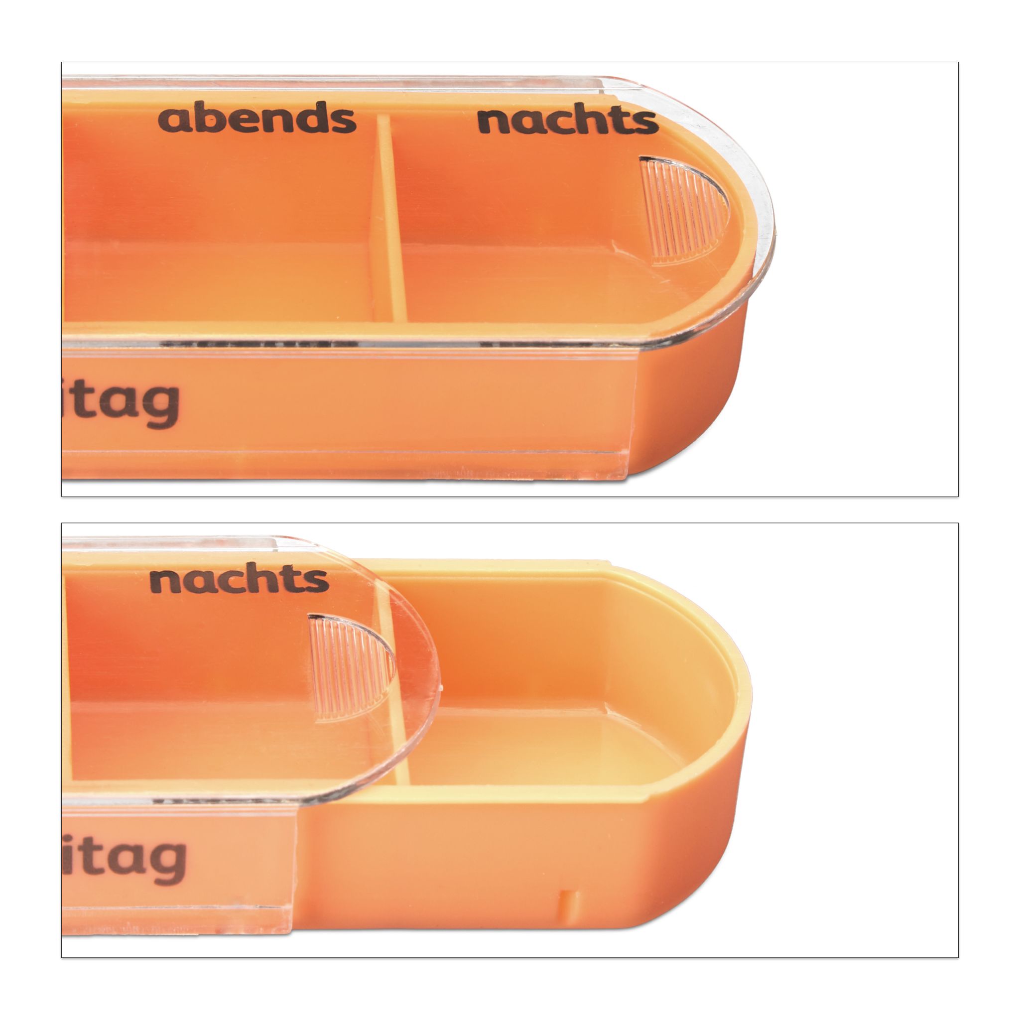 Pillendose 7 Tage 4 Fächer Weiss-Grün-Transparent von Relaxdays