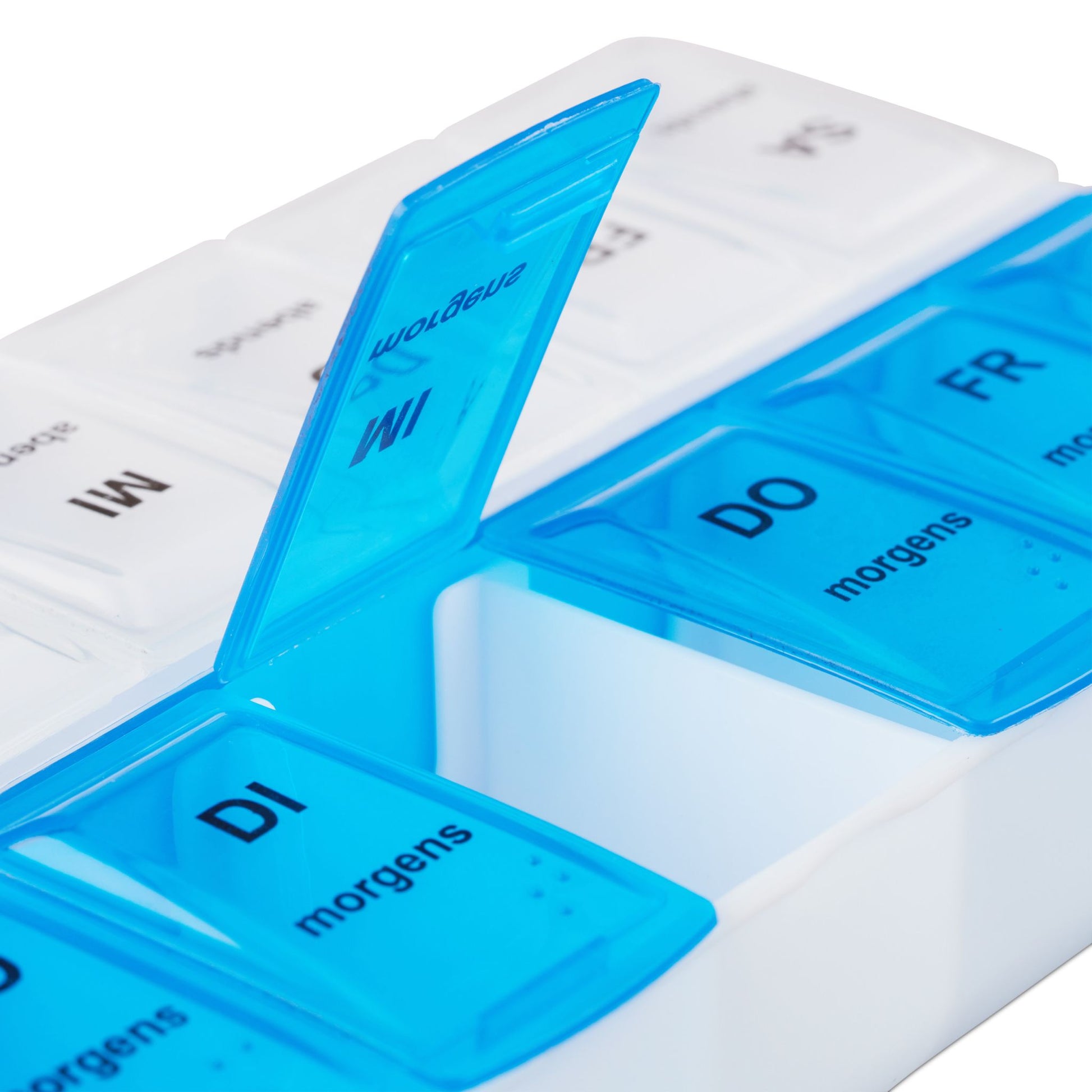 Tablettenbox 7 Tage 2 Fächer Weiss-Blau von Relaxdays