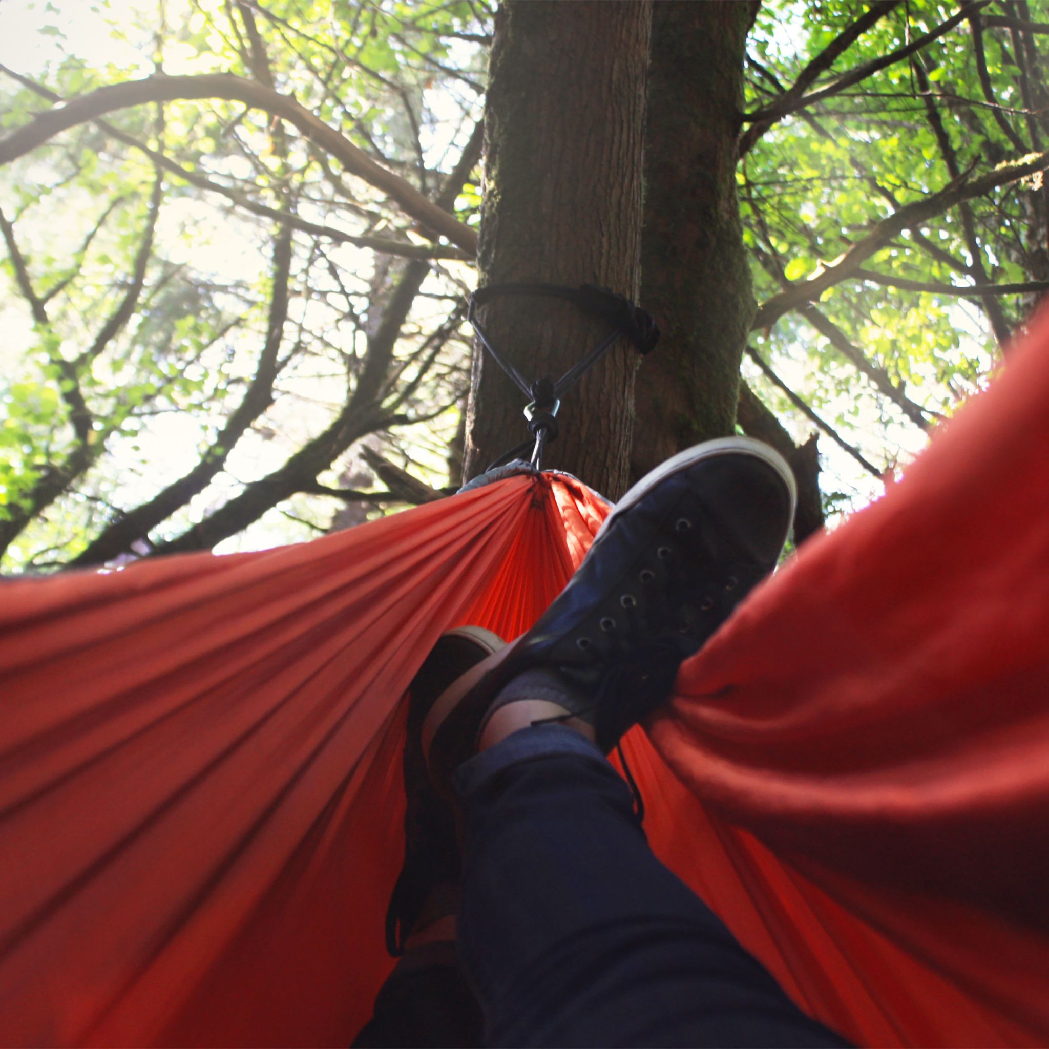 Hängematte Outdoor Anthrazit-Rot-Schwarz von Relaxdays