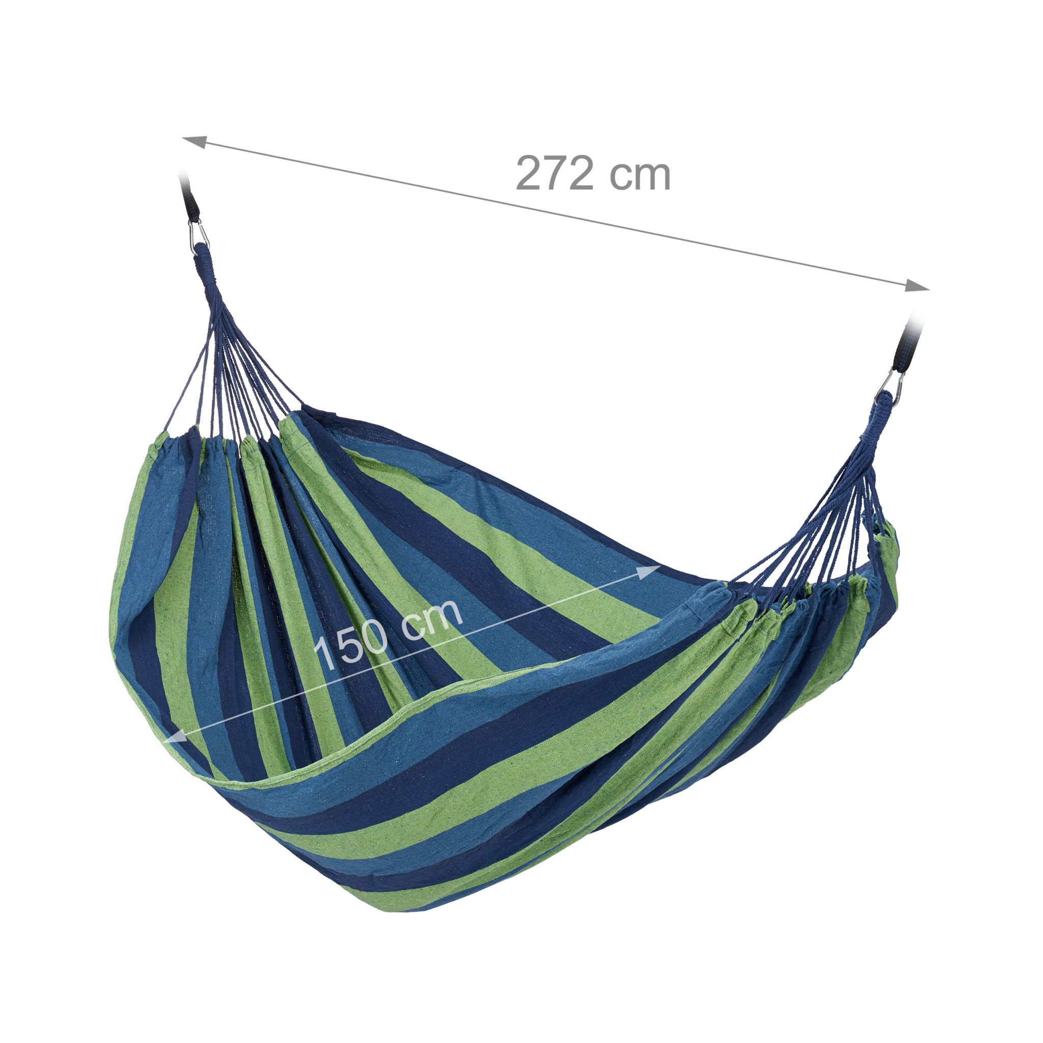 Hängematte XXL Baumwolle Dunkelblau-Grün von Relaxdays