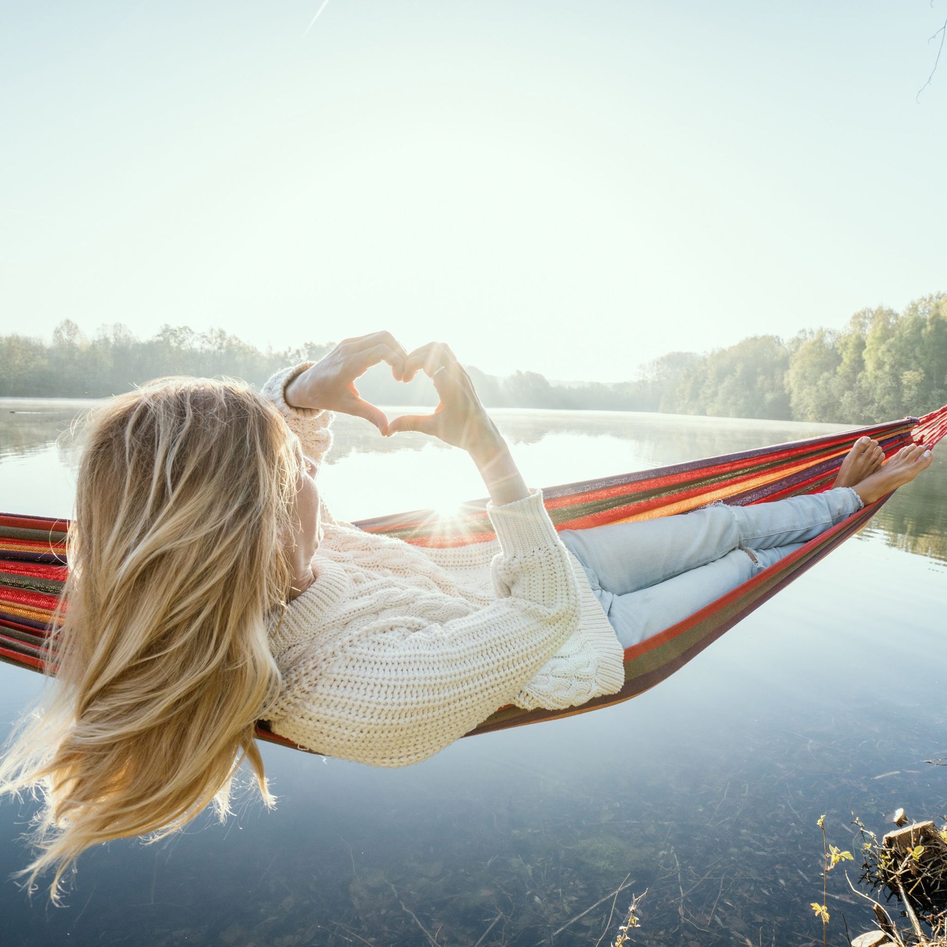 Hängematte XXL Baumwolle Dunkelblau-Grün von Relaxdays