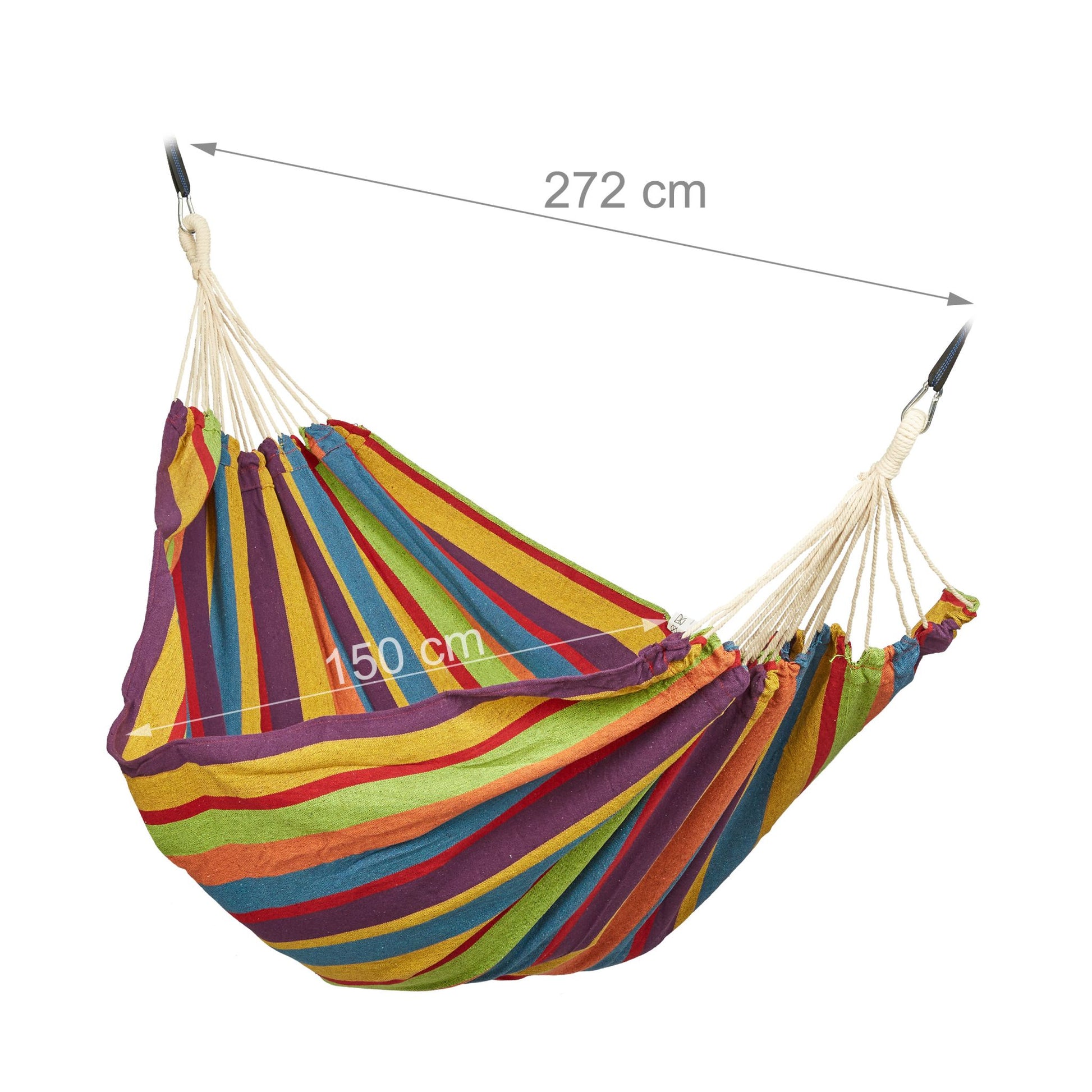 Hängematte XXL Baumwolle Gelb-Lila-Rot von Relaxdays