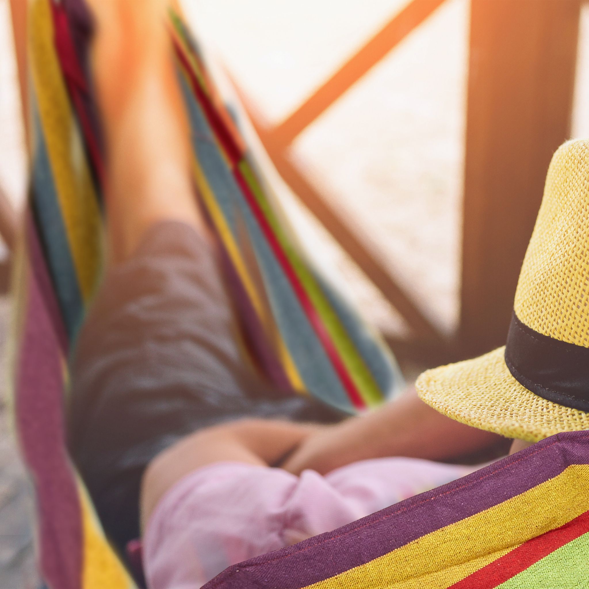 Hängematte XXL Baumwolle Gelb-Lila-Rot von Relaxdays
