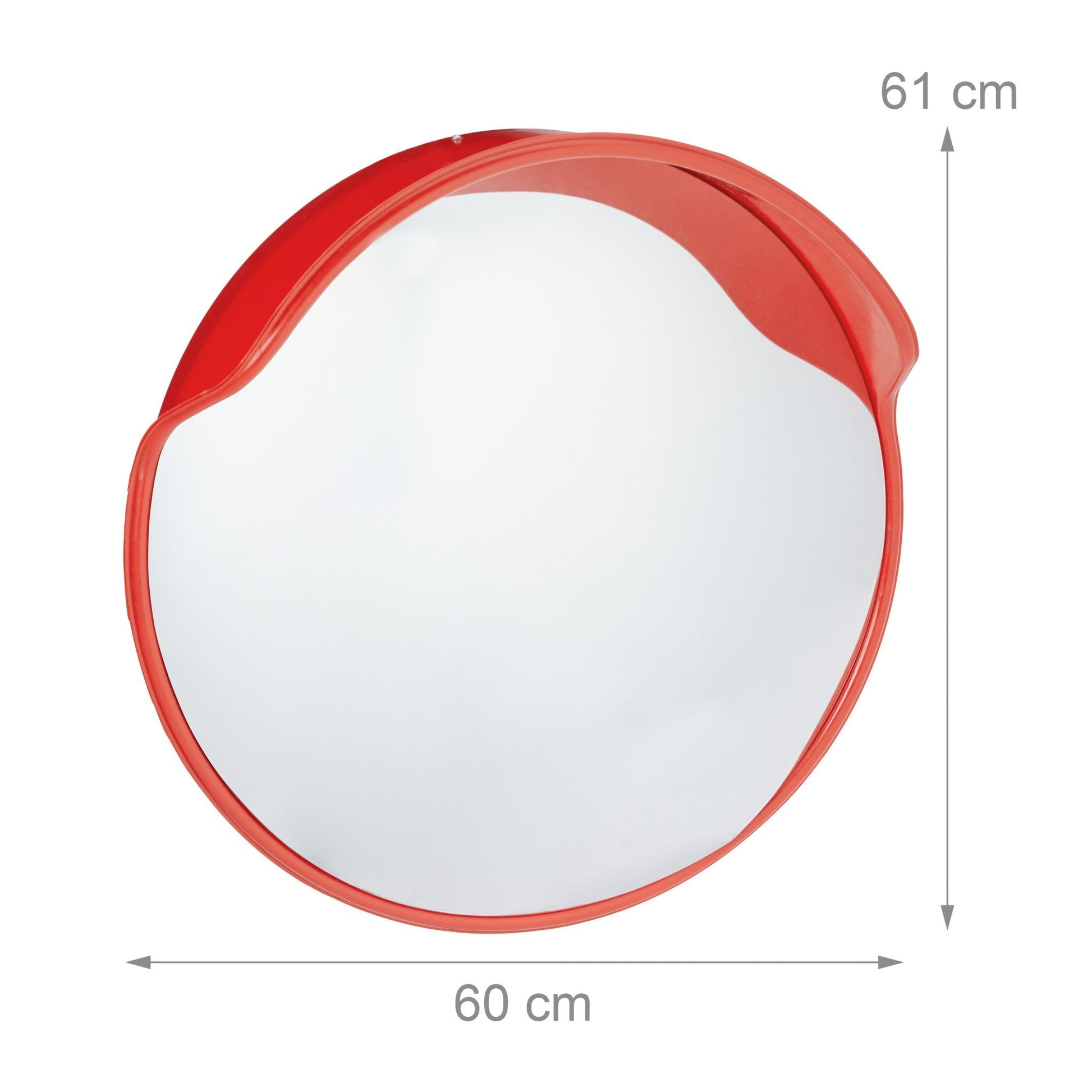 Verkehrsspiegel 60cm rot Rot-Transparent von Relaxdays