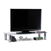 TV-Tisch Glas Silber-Transparent von Relaxdays