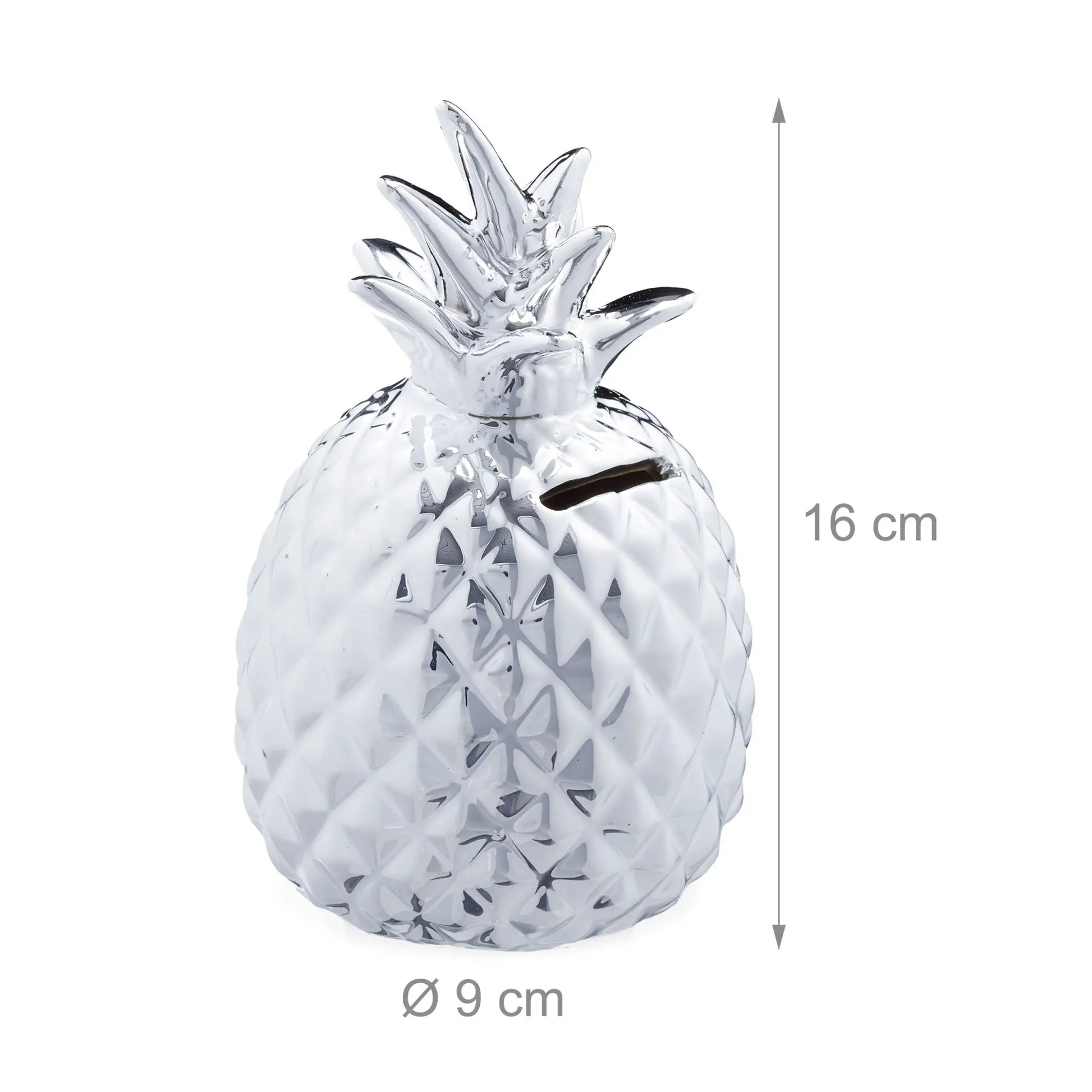 Spardose Ananas in Silber Silber von Relaxdays