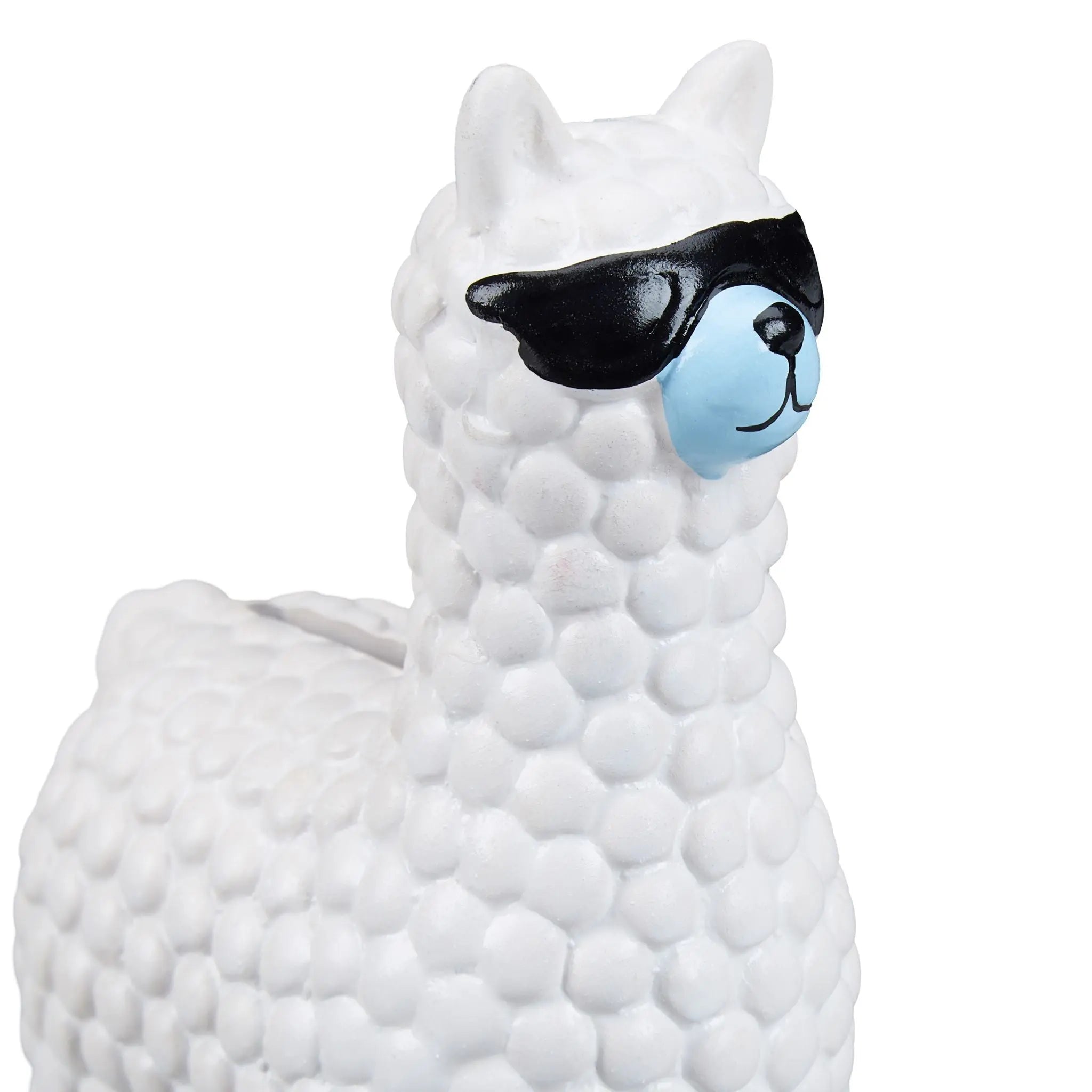 Spardose Lama mit Sonnenbrille Weiss-Hellblau-Schwarz von Relaxdays
