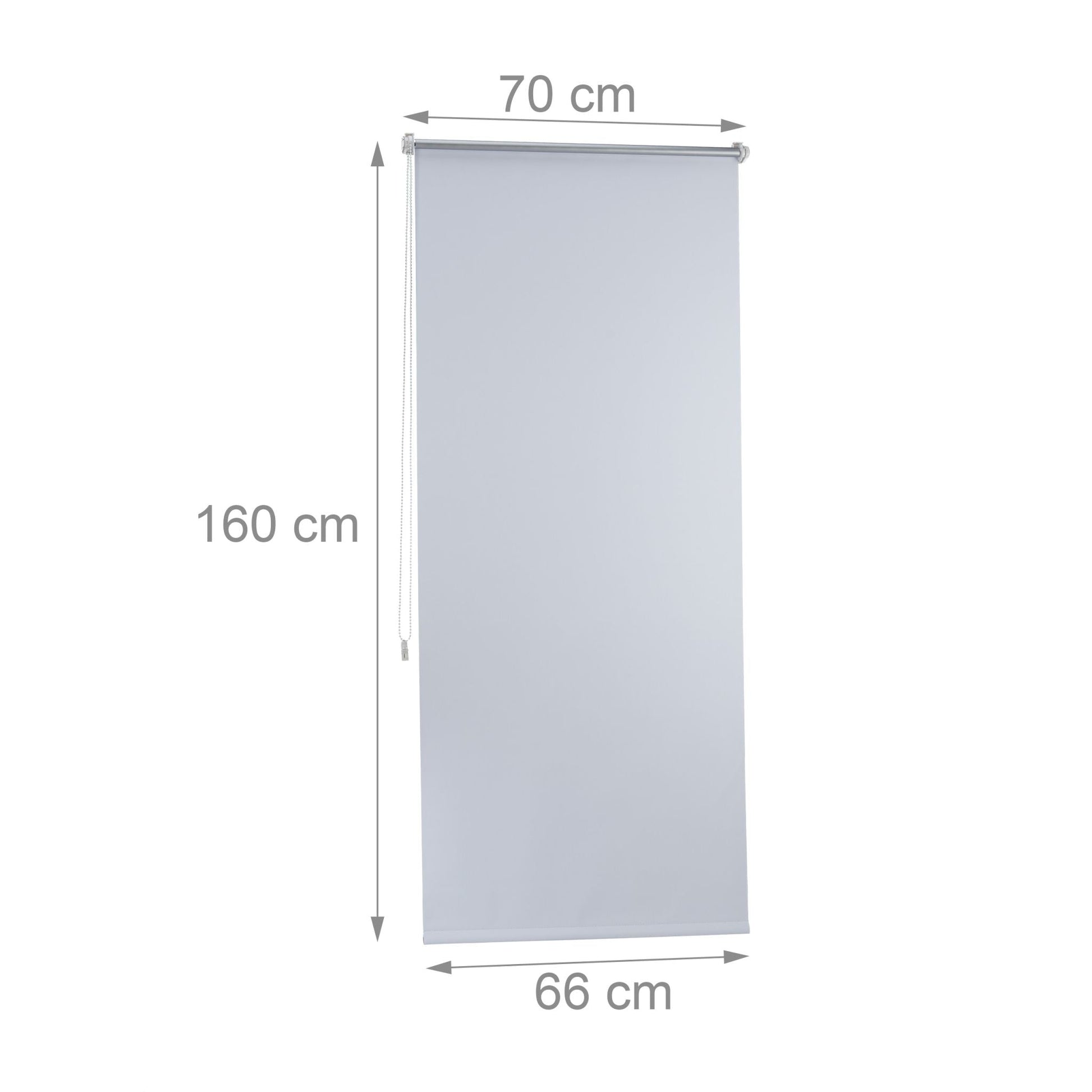 Thermo Verdunklungsrollo 70x160cm Weiss-Silber von Relaxdays