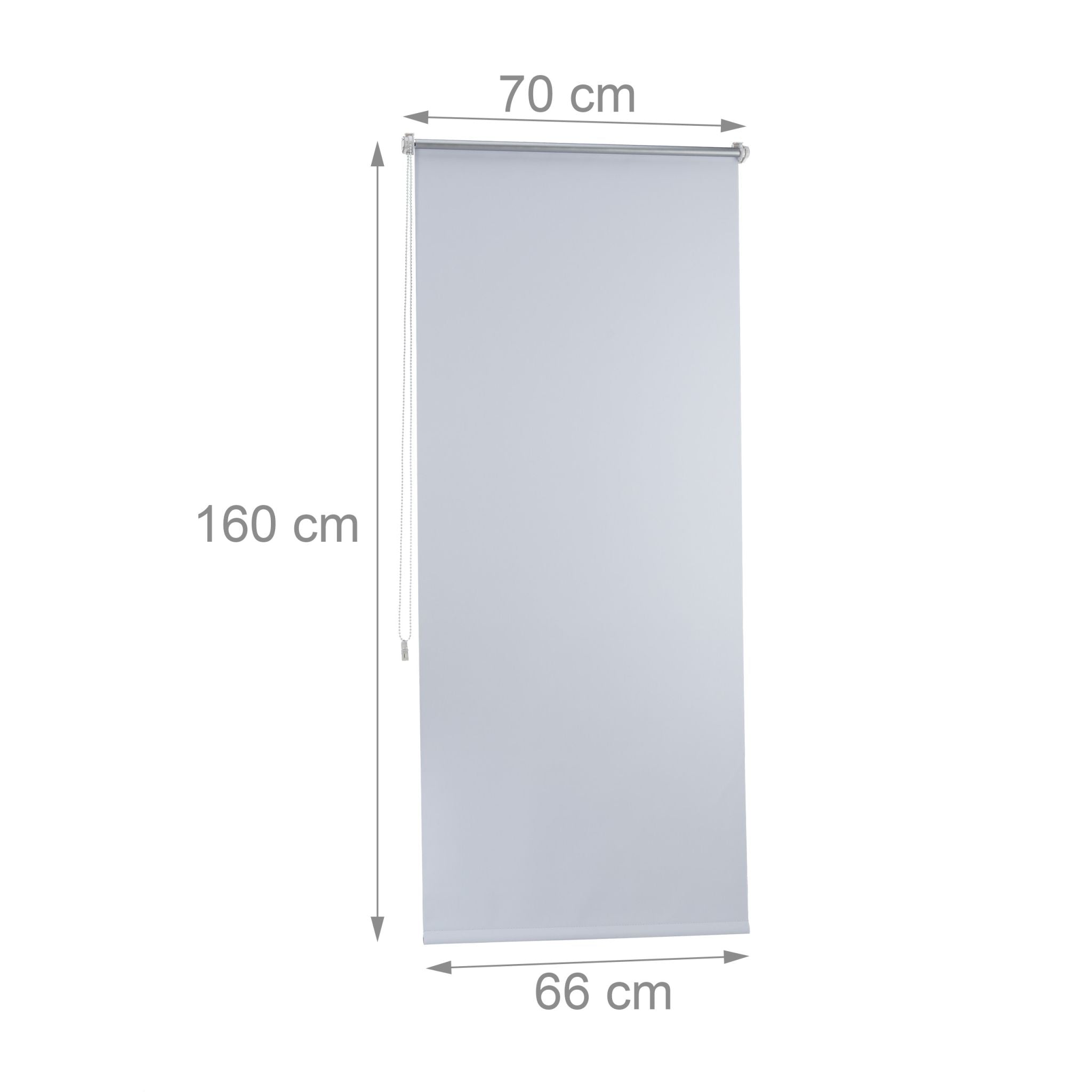 Thermo Verdunklungsrollo 70x160cm Weiss-Silber von Relaxdays