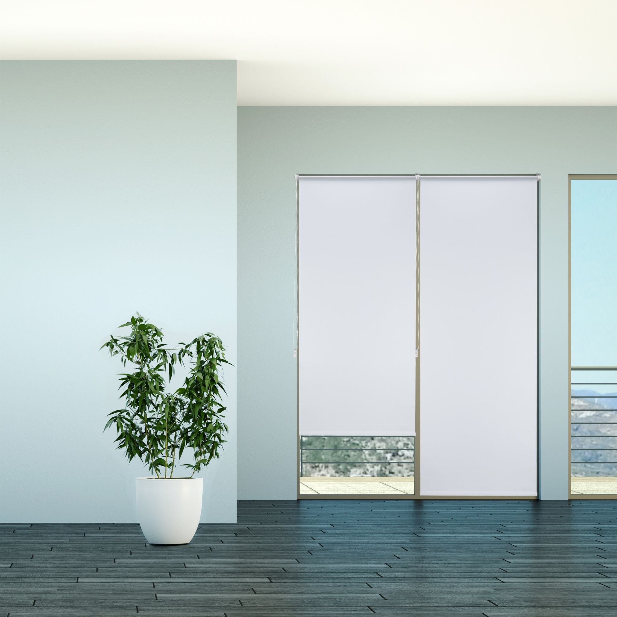 Thermo Verdunklungsrollo 70x160cm Weiss-Silber von Relaxdays