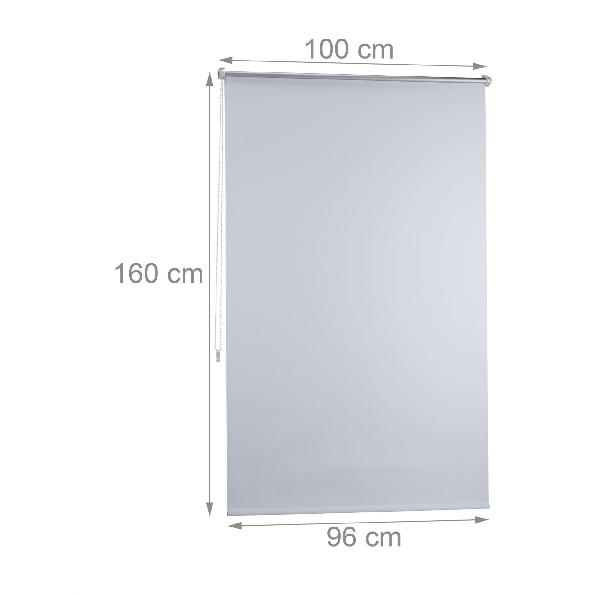 Thermo Verdunklungsrollo 100x160cm Weiss-Silber von Relaxdays