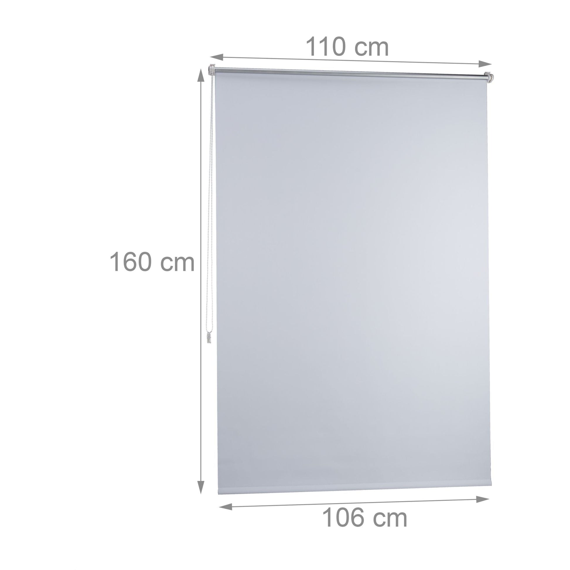 Thermo Verdunklungsrollo 110x160cm Weiss-Silber von Relaxdays