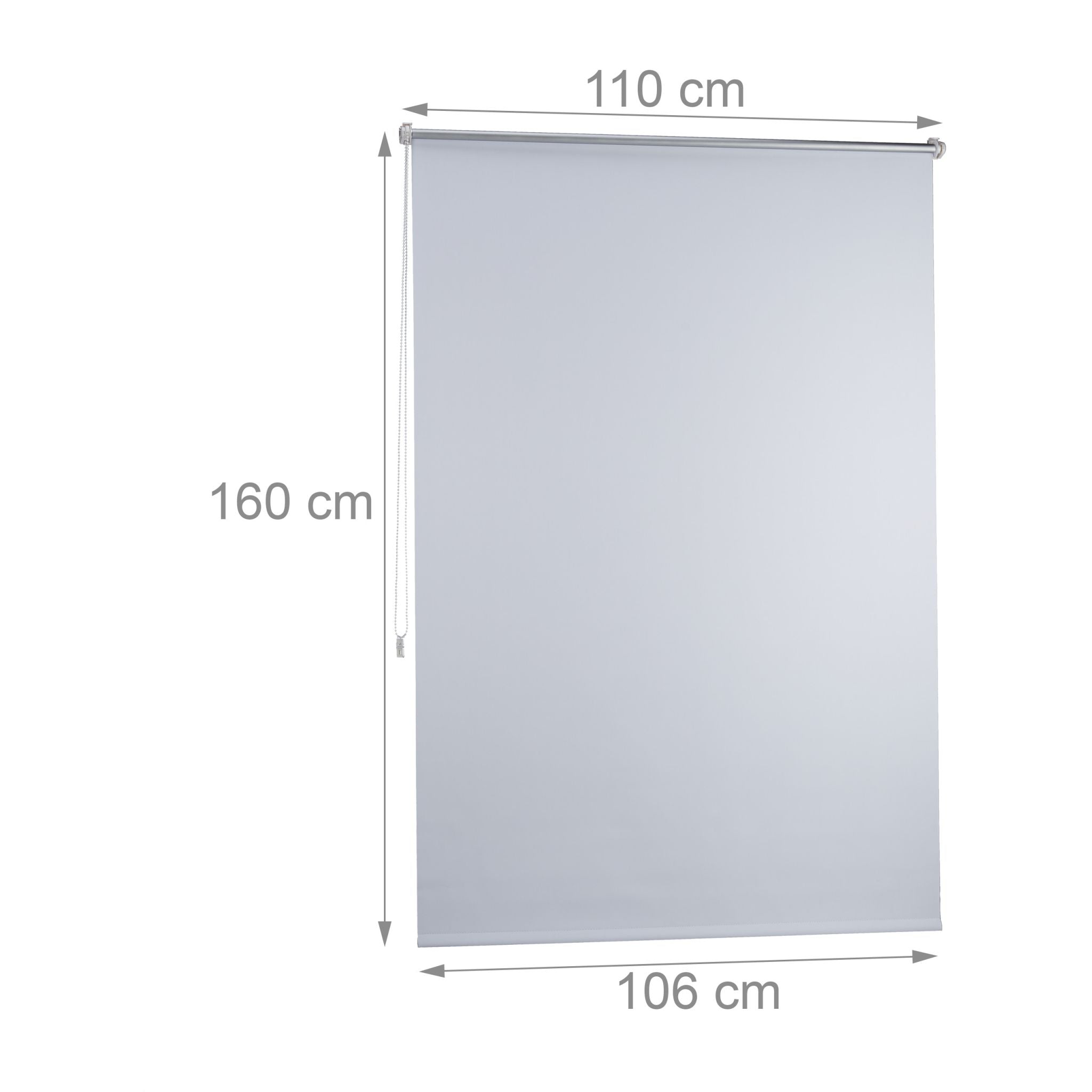 Thermo Verdunklungsrollo 110x160cm Weiss-Silber von Relaxdays