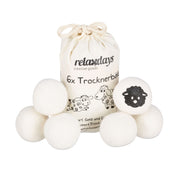 Trocknerbälle 6er-Set Weiss-Schwarz von Relaxdays