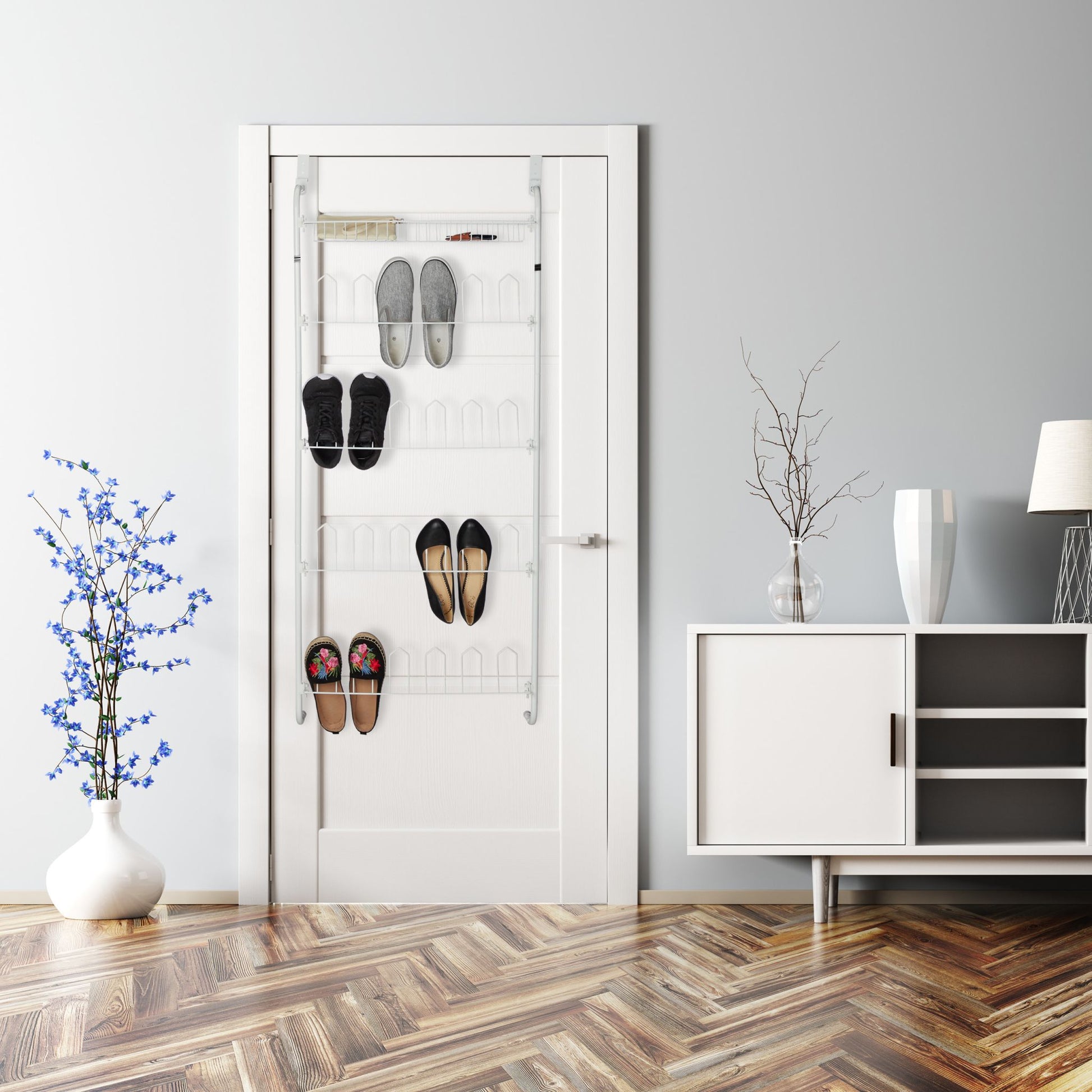 Tür-Schuhregal für 12 Paar Weiss von Relaxdays