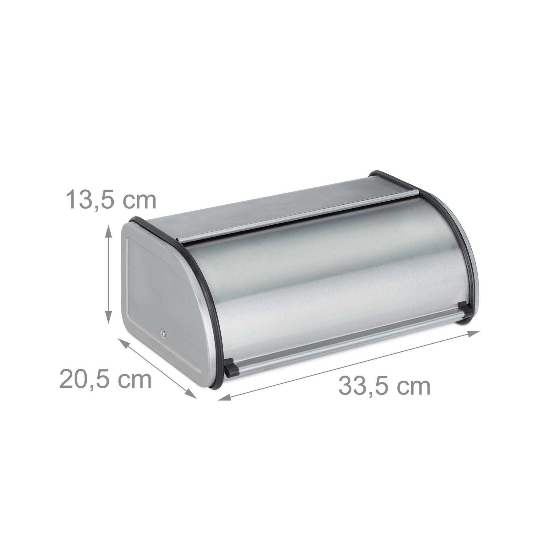 Brotkasten Edelstahl Schwarz-Silber von Relaxdays