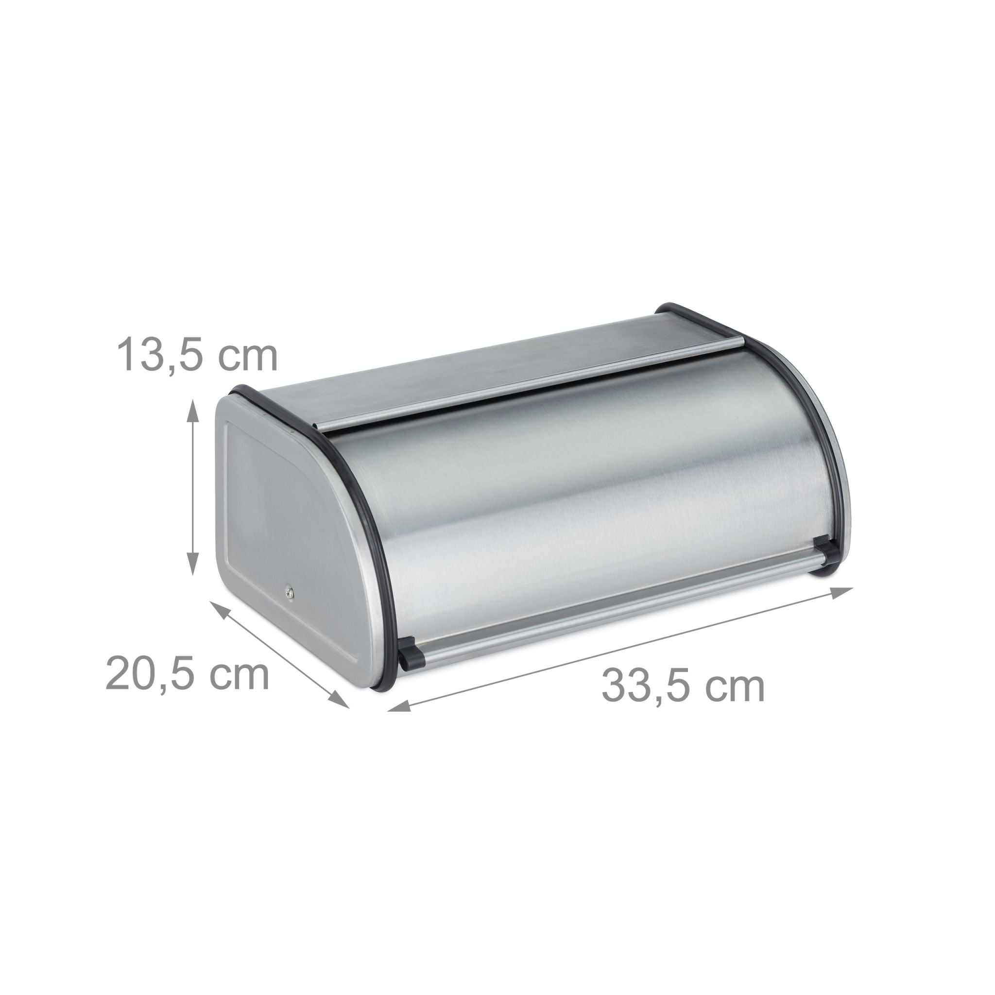 Brotkasten Edelstahl Schwarz-Silber von Relaxdays