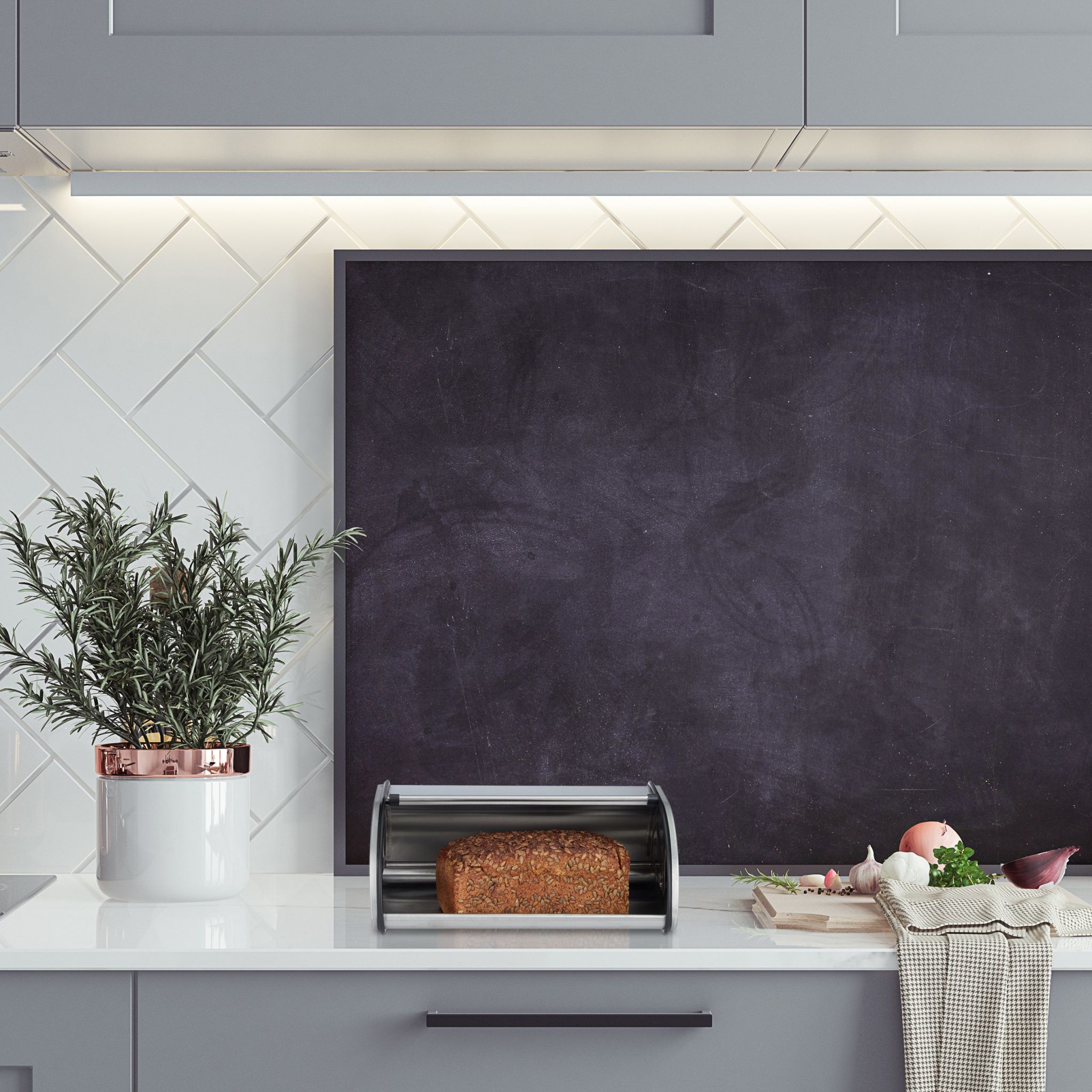 Brotkasten Edelstahl Schwarz-Silber von Relaxdays