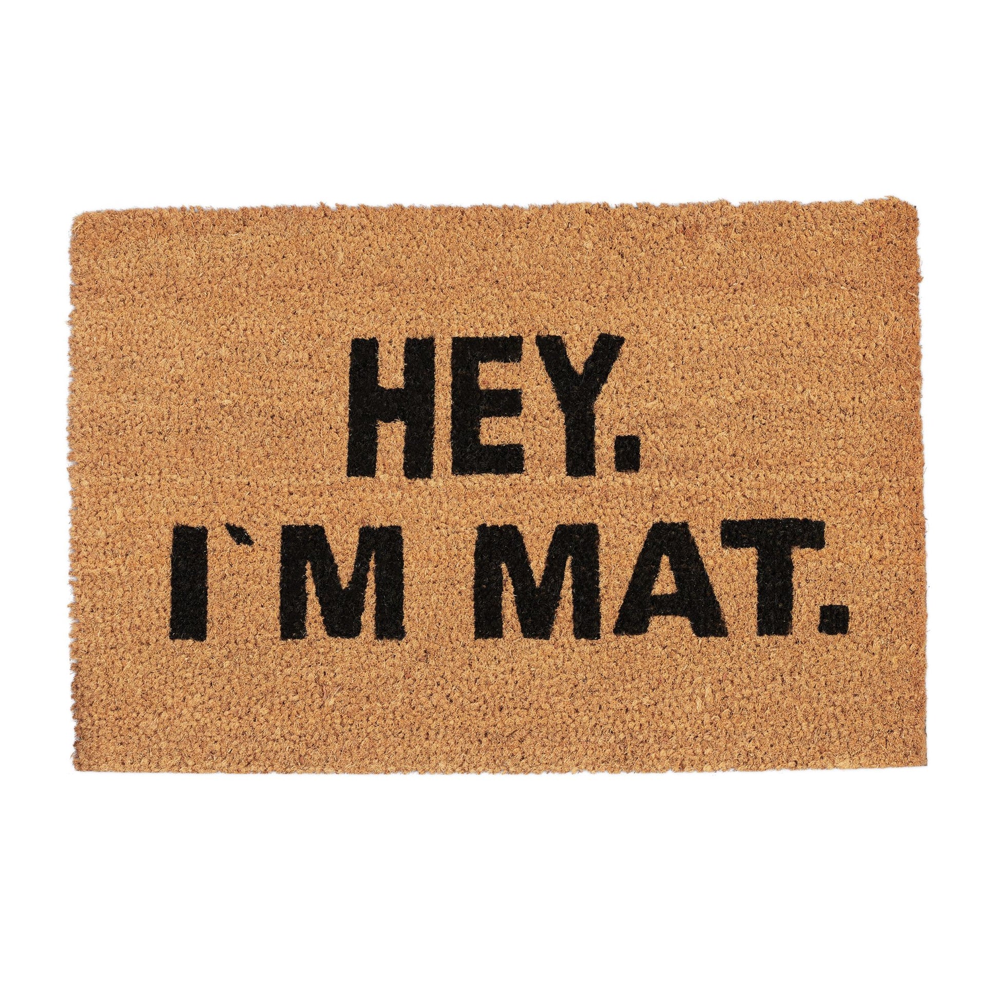 Fussmatte Kokos I'M MAT Hellbraun-Schwarz von Relaxdays