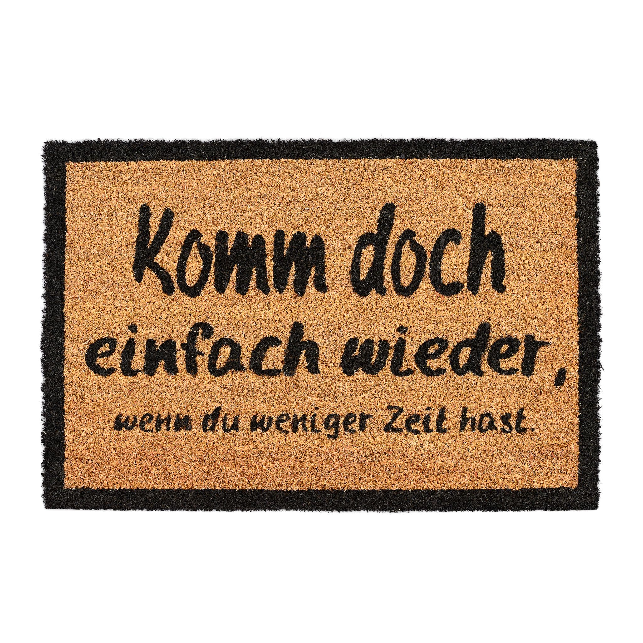 Fussmatte Kokos KOMM WIEDER Hellbraun-Schwarz von Relaxdays