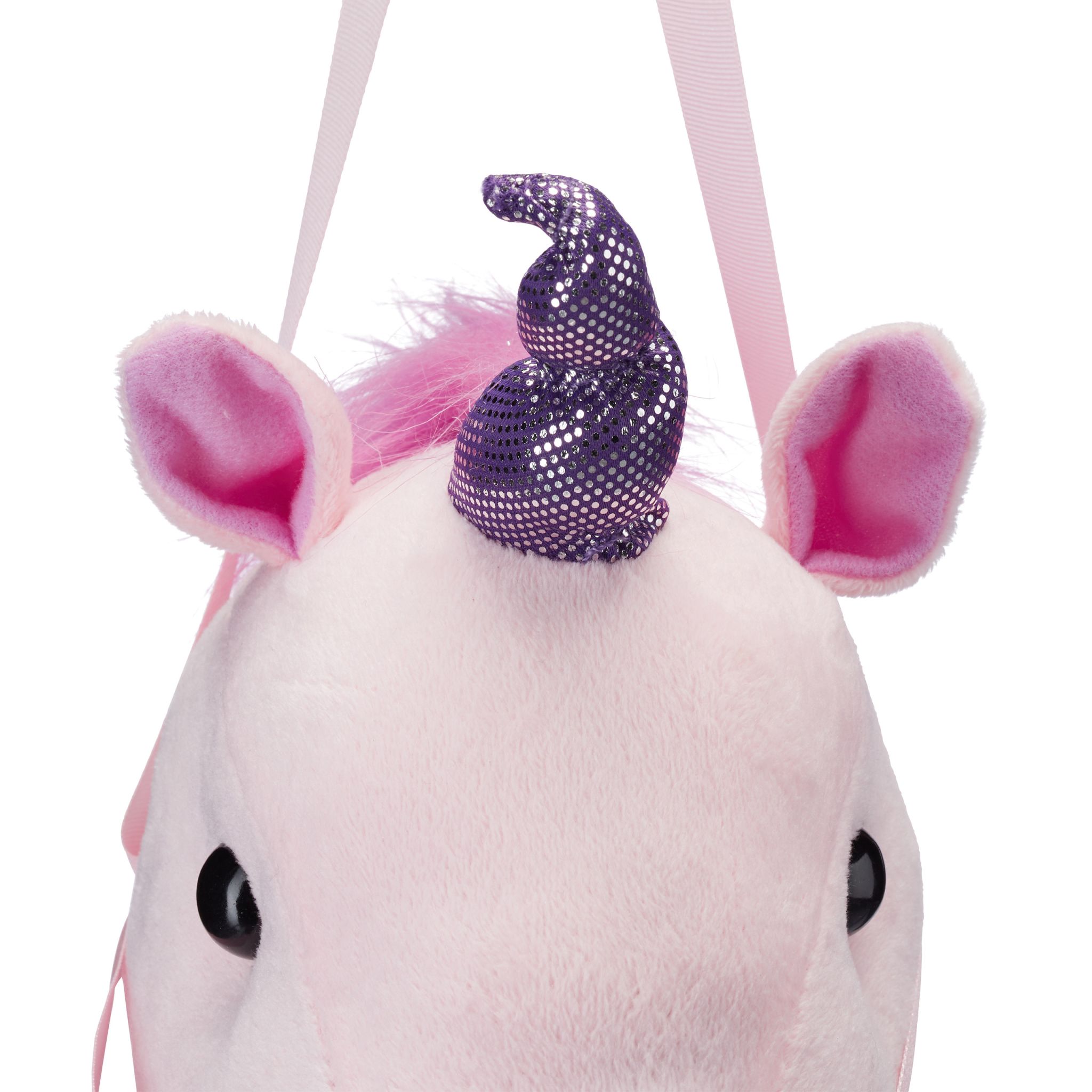 Steckenpferd Einhorn mit Sound Pink-Rosa von Relaxdays