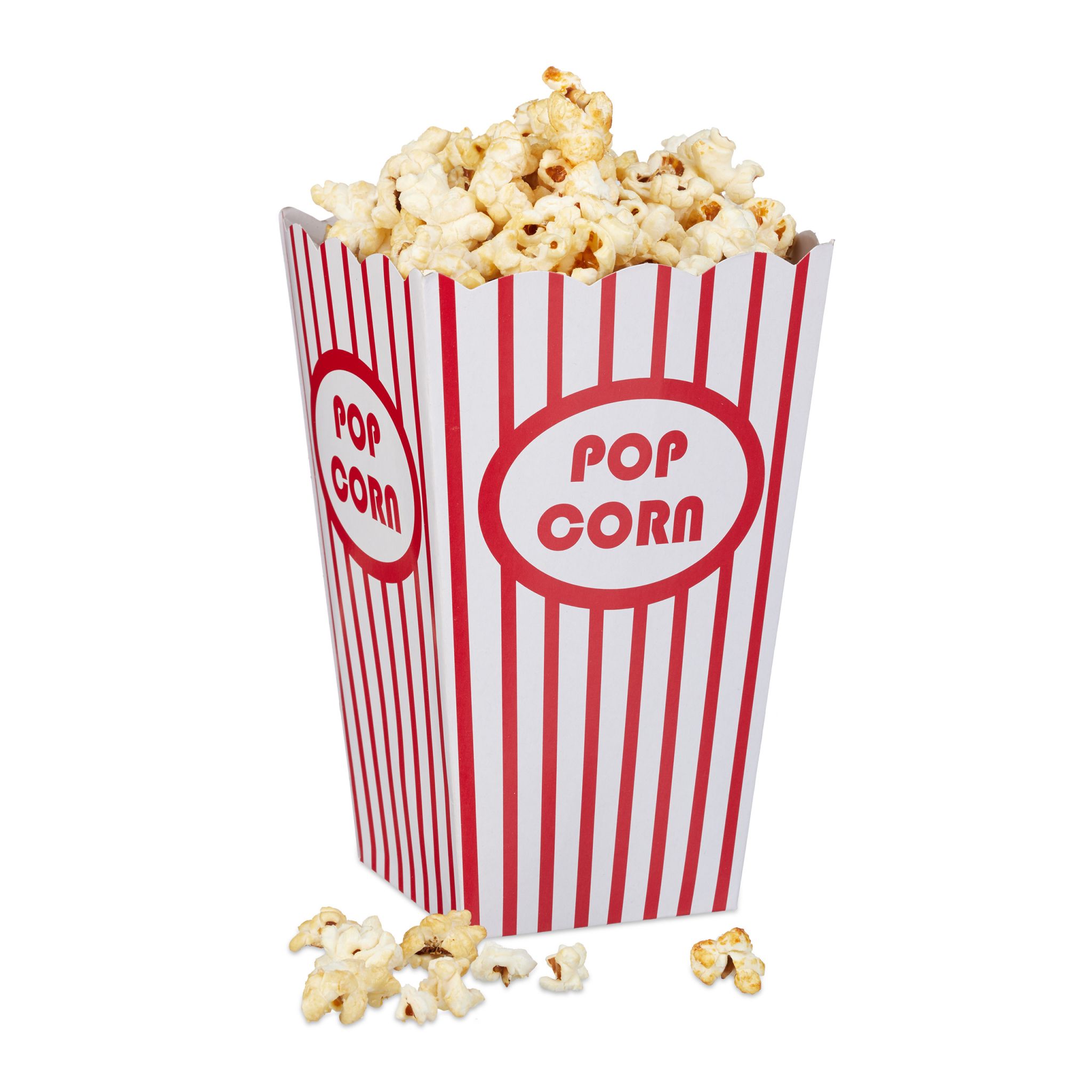 Popcorntüten 48 Stück Weiss-Rot von Relaxdays
