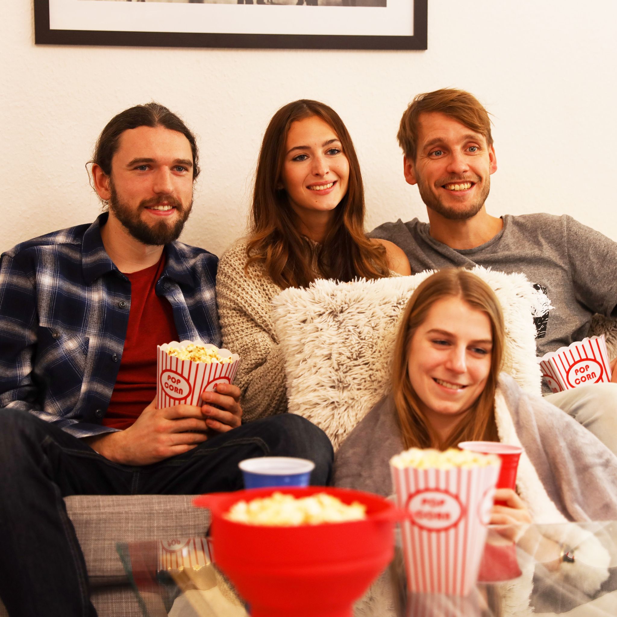 Popcorntüten 48 Stück Weiss-Rot von Relaxdays