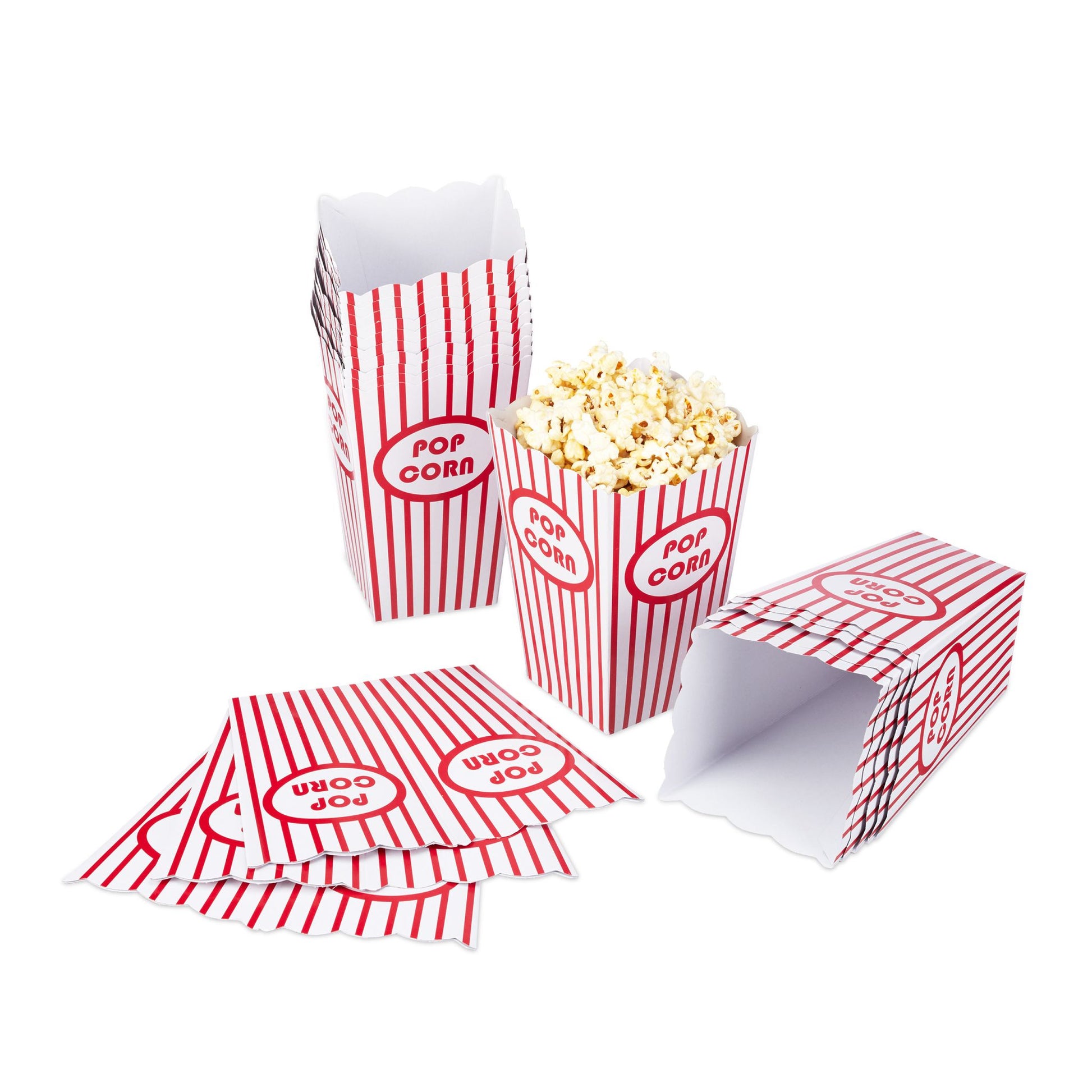 Popcorntüten 48 Stück Weiss-Rot von Relaxdays
