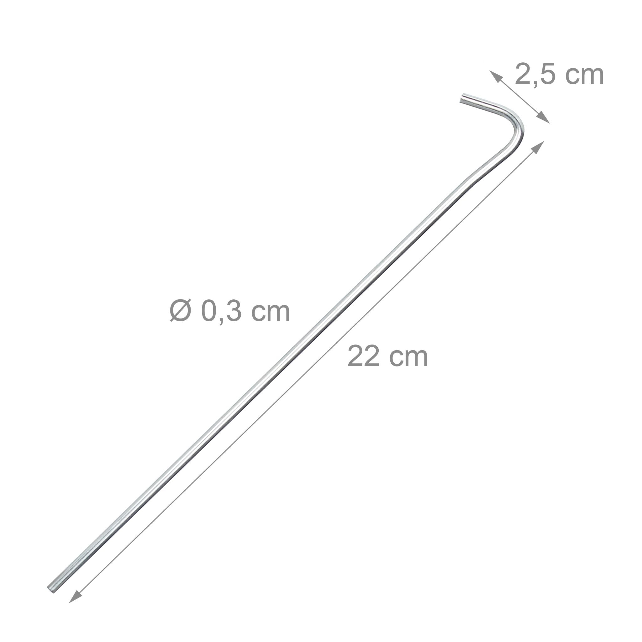 Zeltnagel Stahl 20er-Set Silber