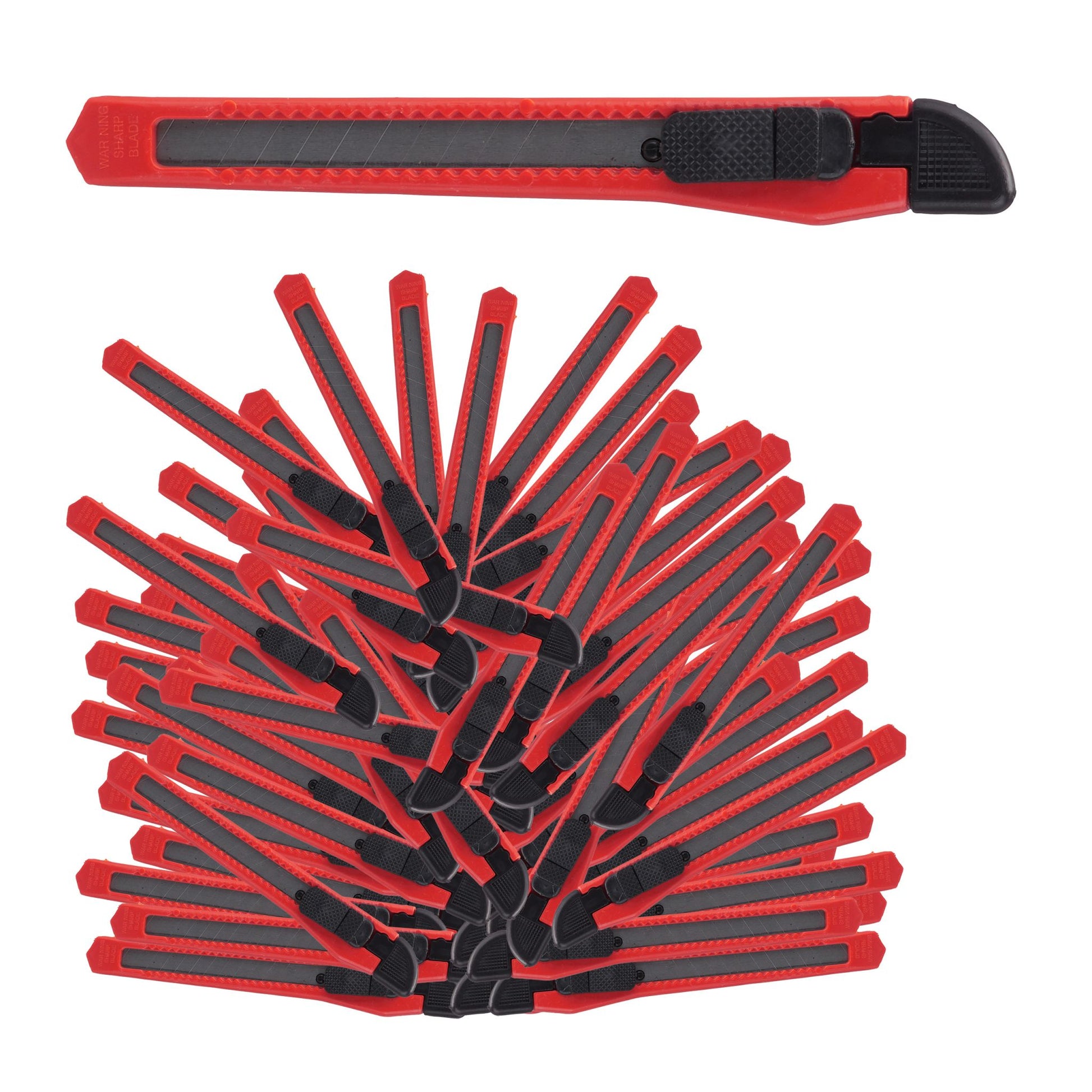 Cuttermesser 100er-Set Rot-Schwarz-Silber von Relaxdays