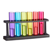 Reagenzgläser Shotgläser 6er-Set Blau-Rot-Schwarz von Relaxdays