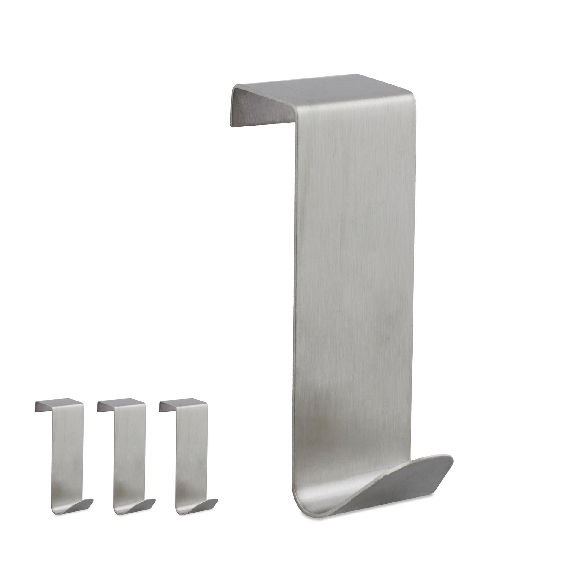 Türhaken Edelstahl 4er-Set Silber von Relaxdays