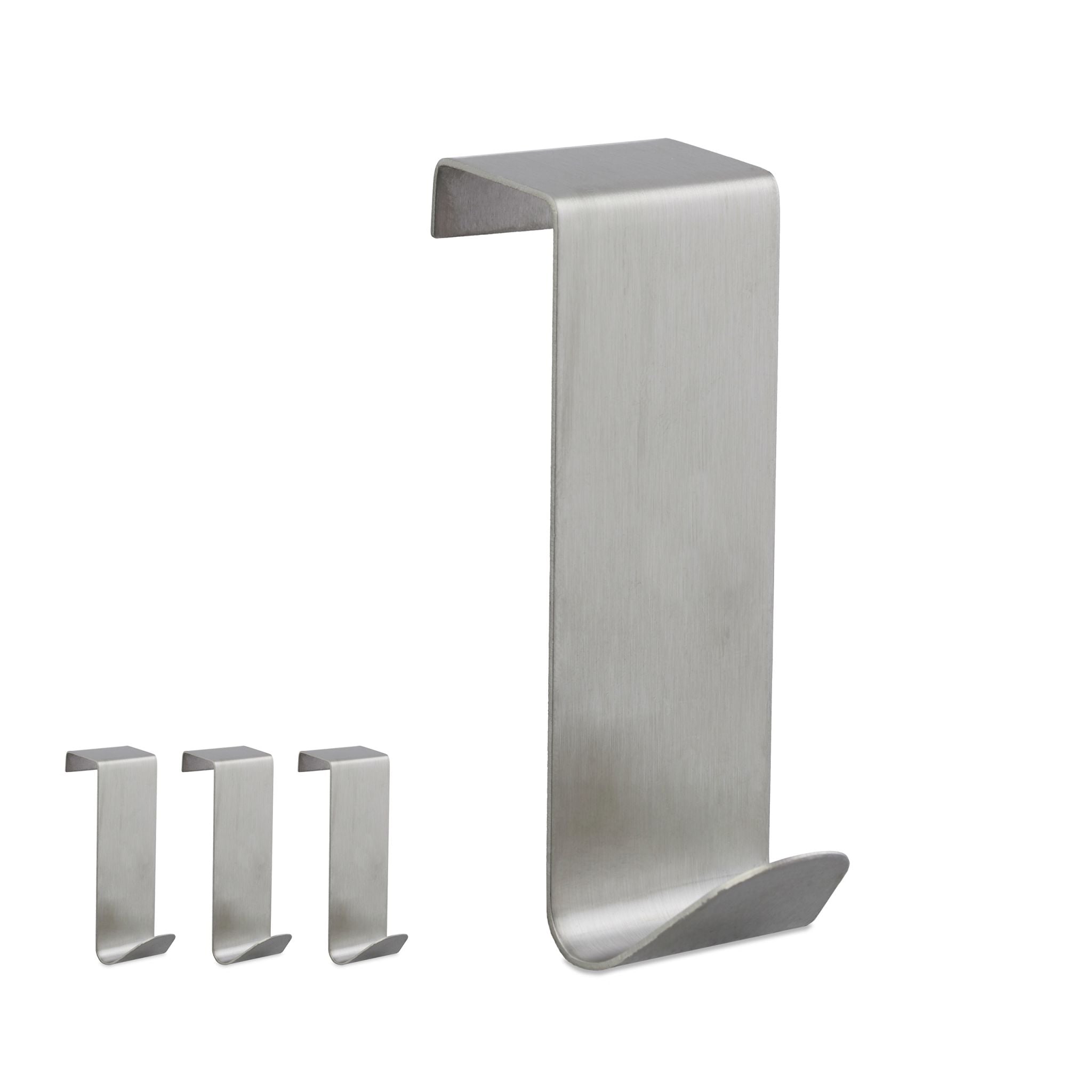 Türhaken Edelstahl 4er-Set Silber von Relaxdays