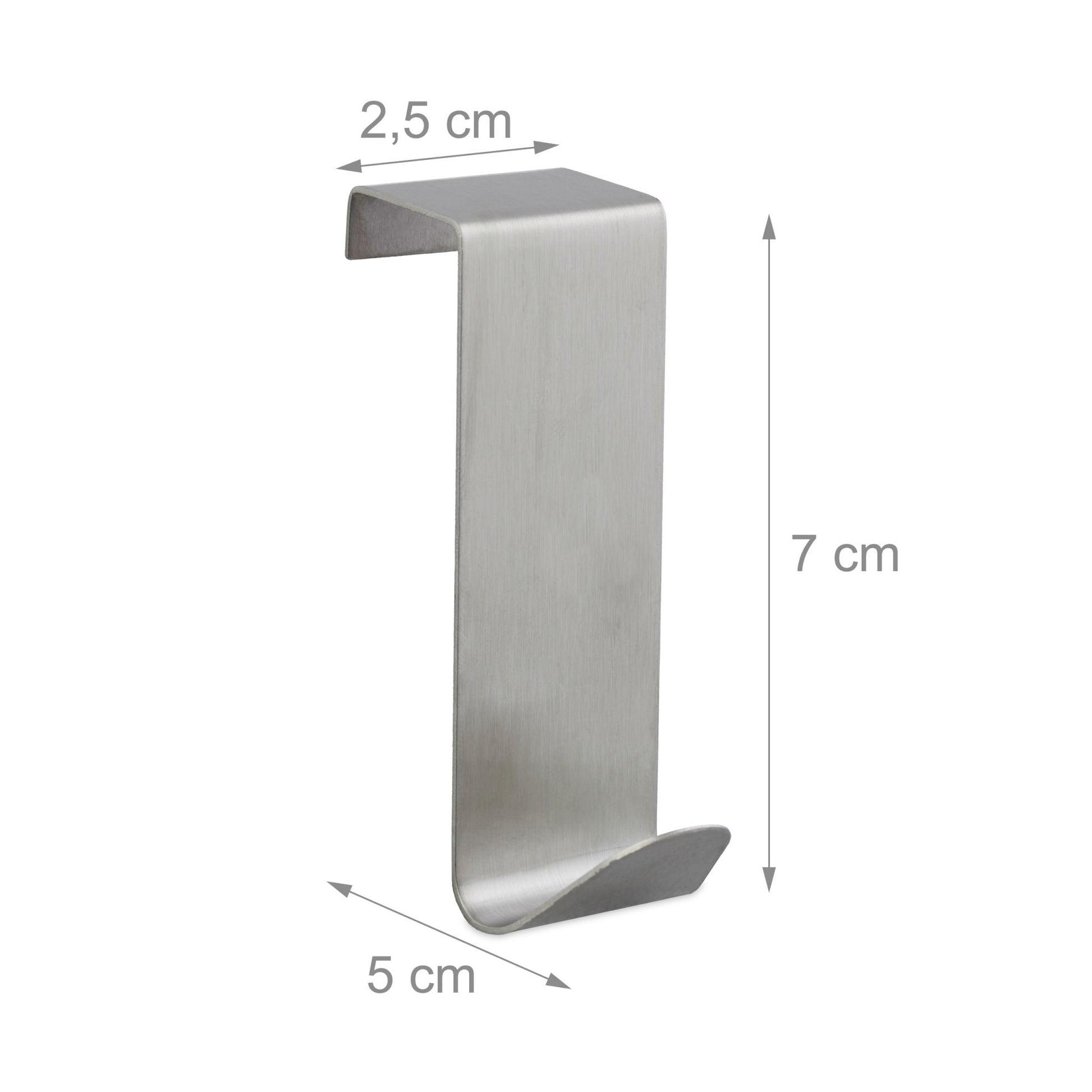 Türhaken Edelstahl 4er-Set Silber von Relaxdays