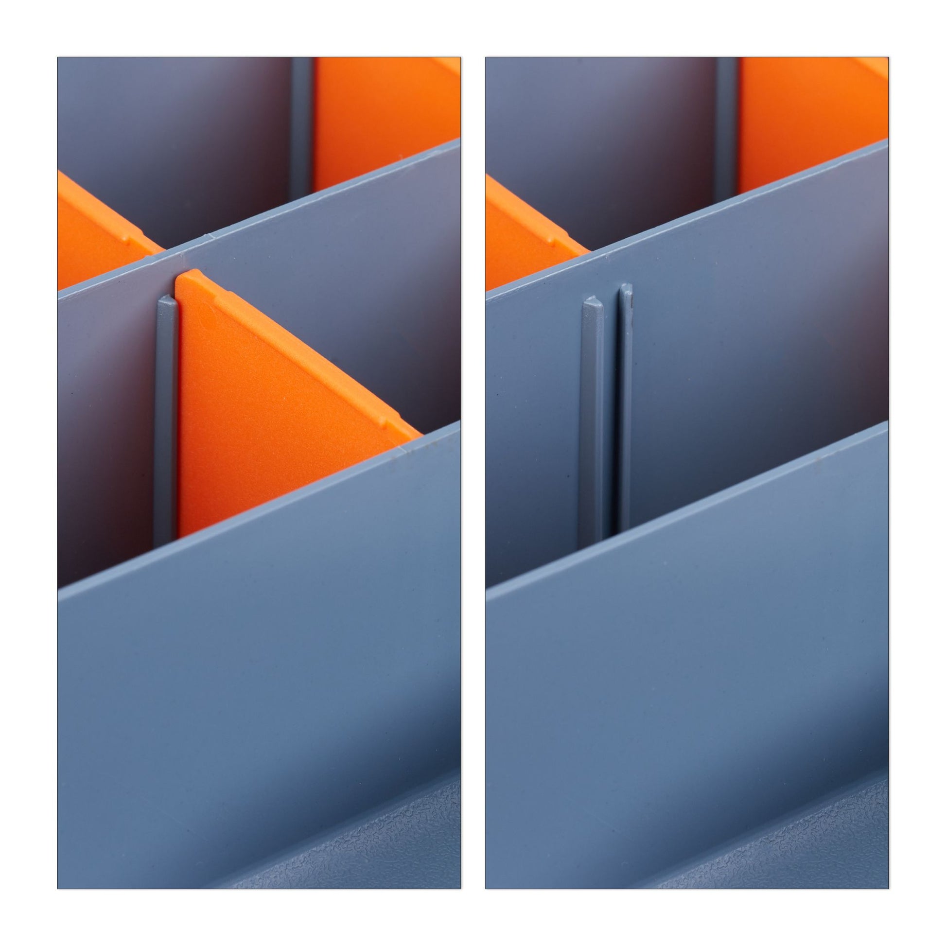 Sortierbox 3er-Set Orange-Transparent-Grau von Relaxdays