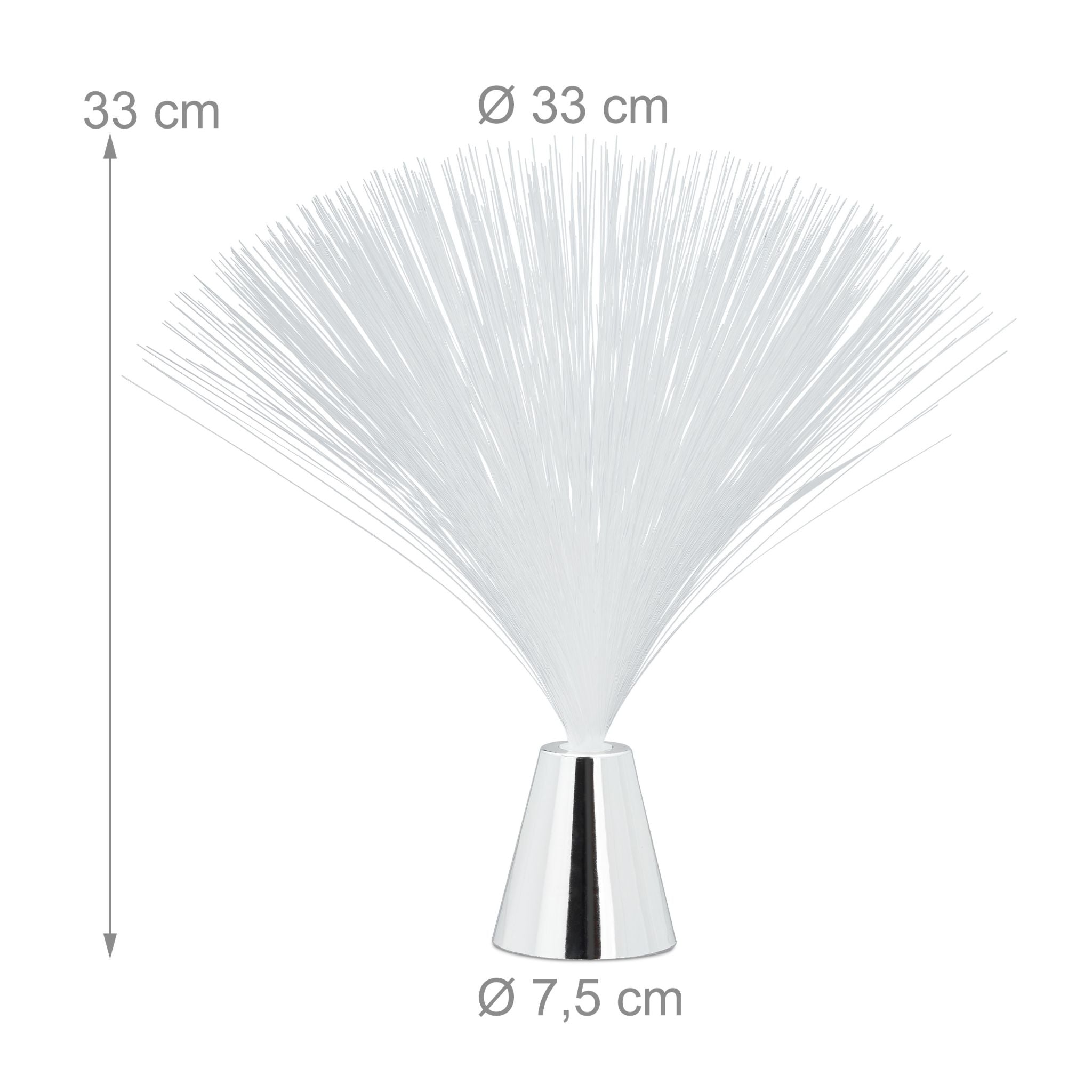 Glasfaserlampe mit Farbwechsel Weiss-Silber