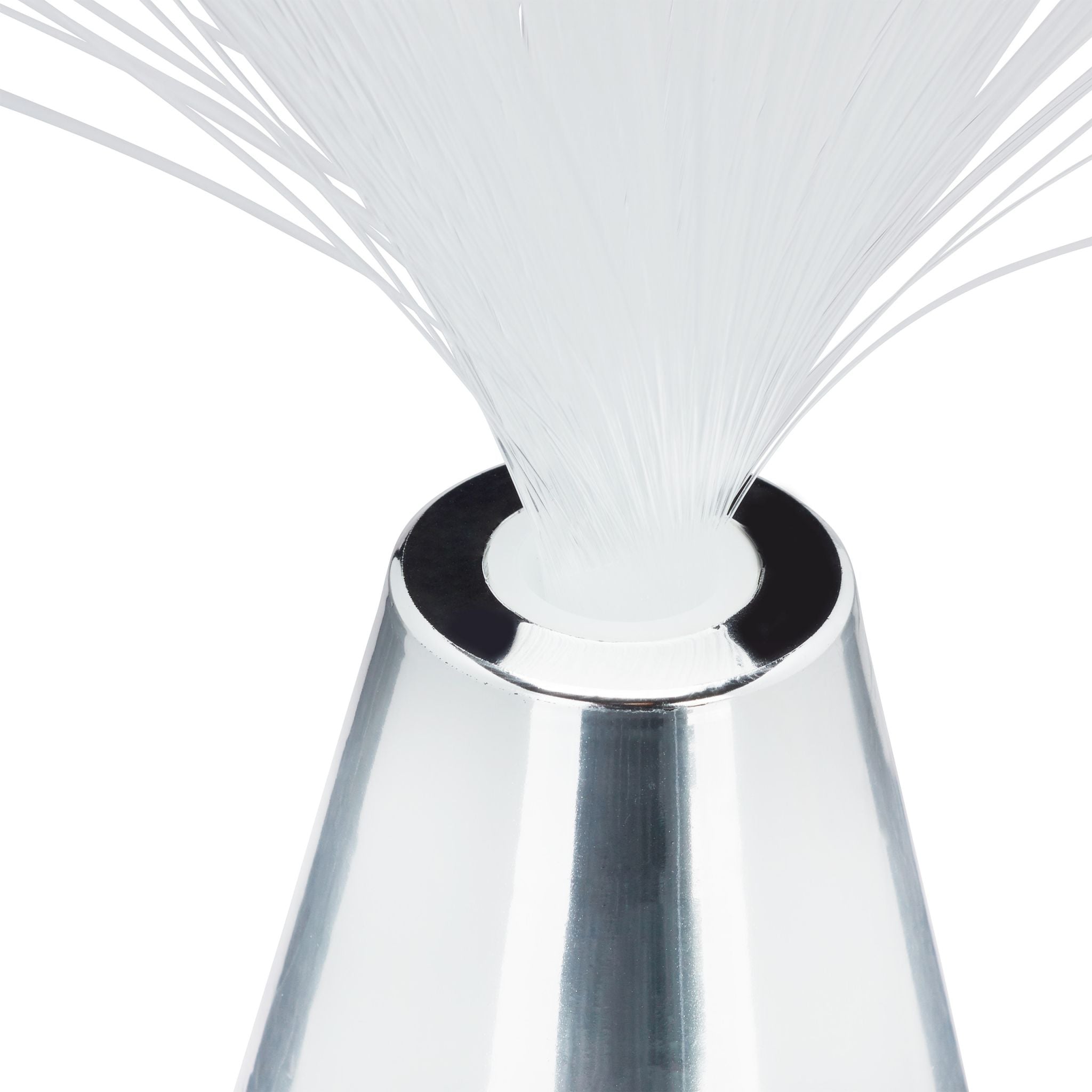 Glasfaserlampe mit Farbwechsel Weiss-Silber
