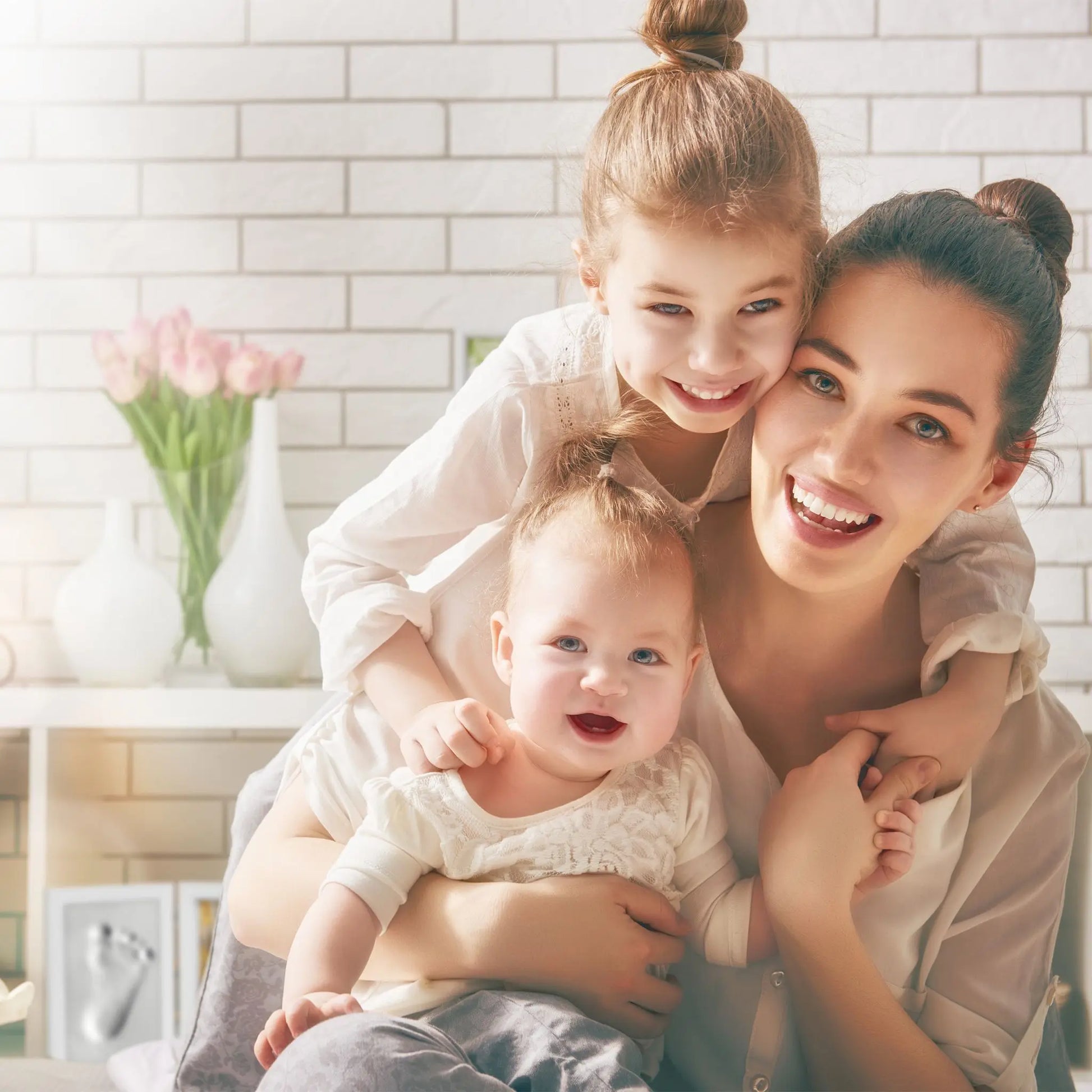 Babybilderrahmen mit Gipsabdruck Weiss von Relaxdays