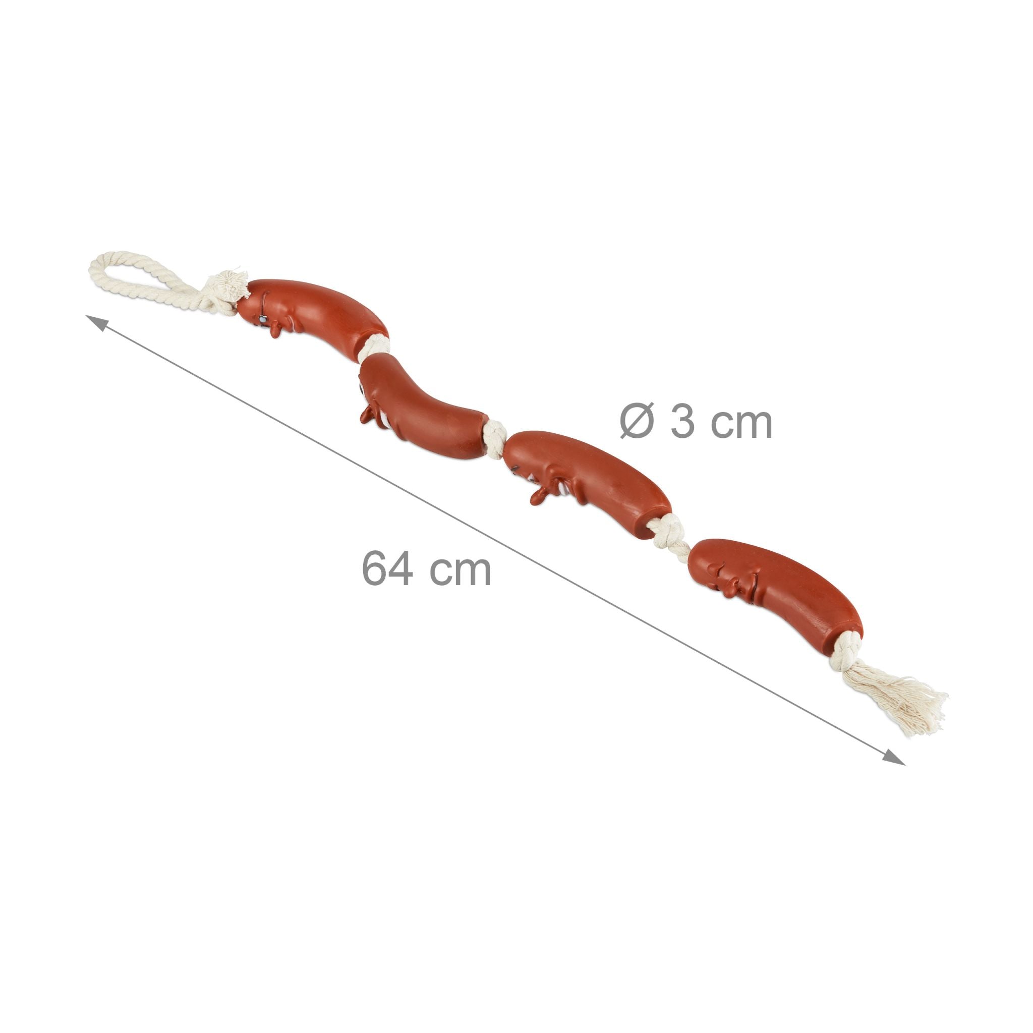 Hundespielzeug Wurst Braun-Creme von Relaxdays