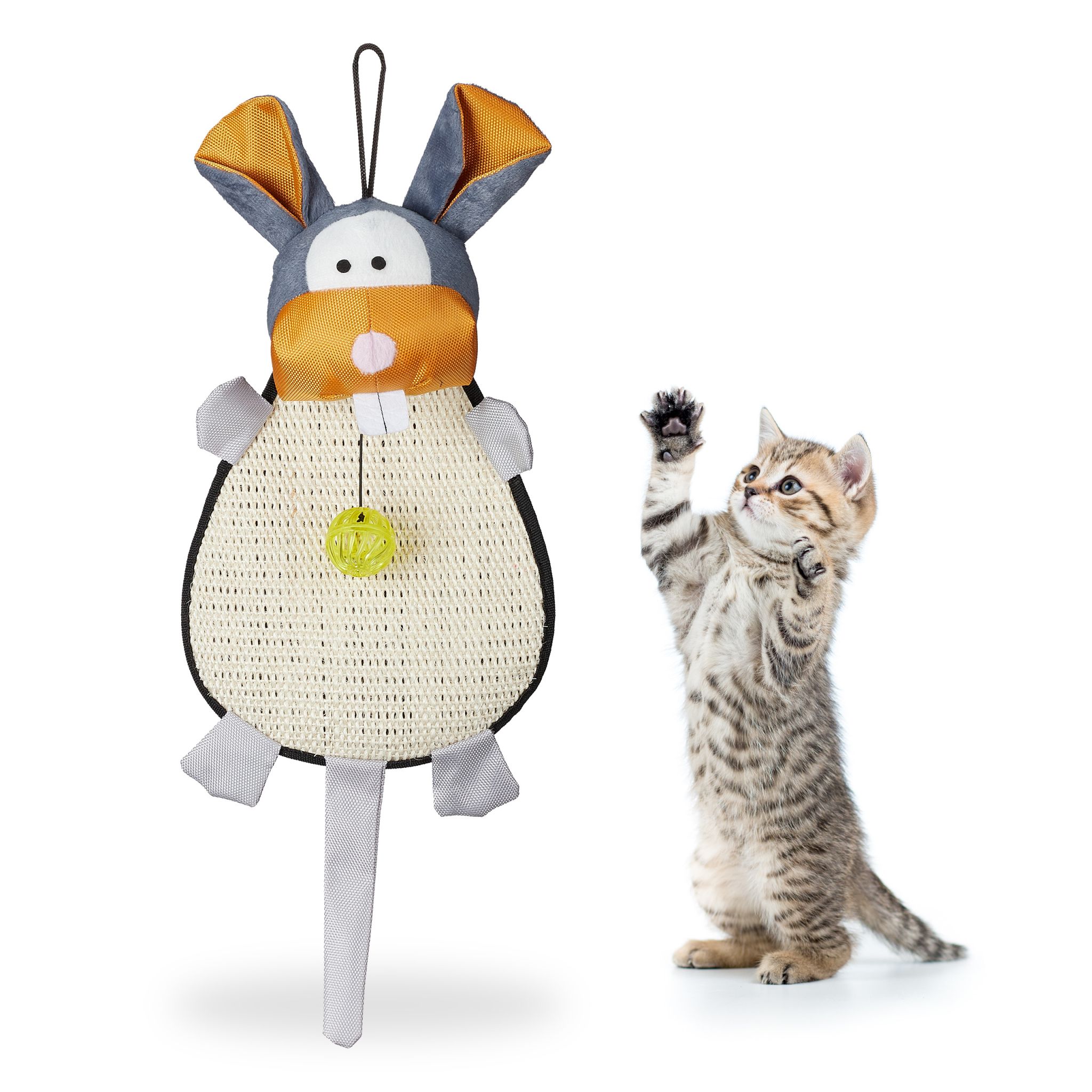Kratzmatte Katze Creme-Orange-Grau von Relaxdays