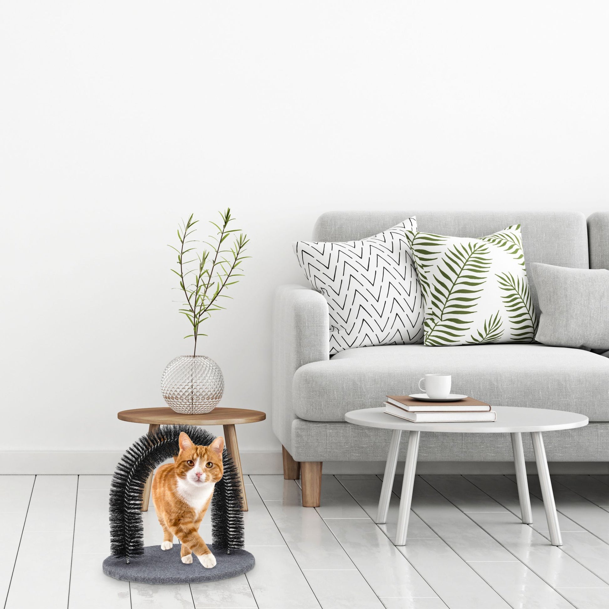 Enthaarungsbogen für Katzen Schwarz-Grau von Relaxdays