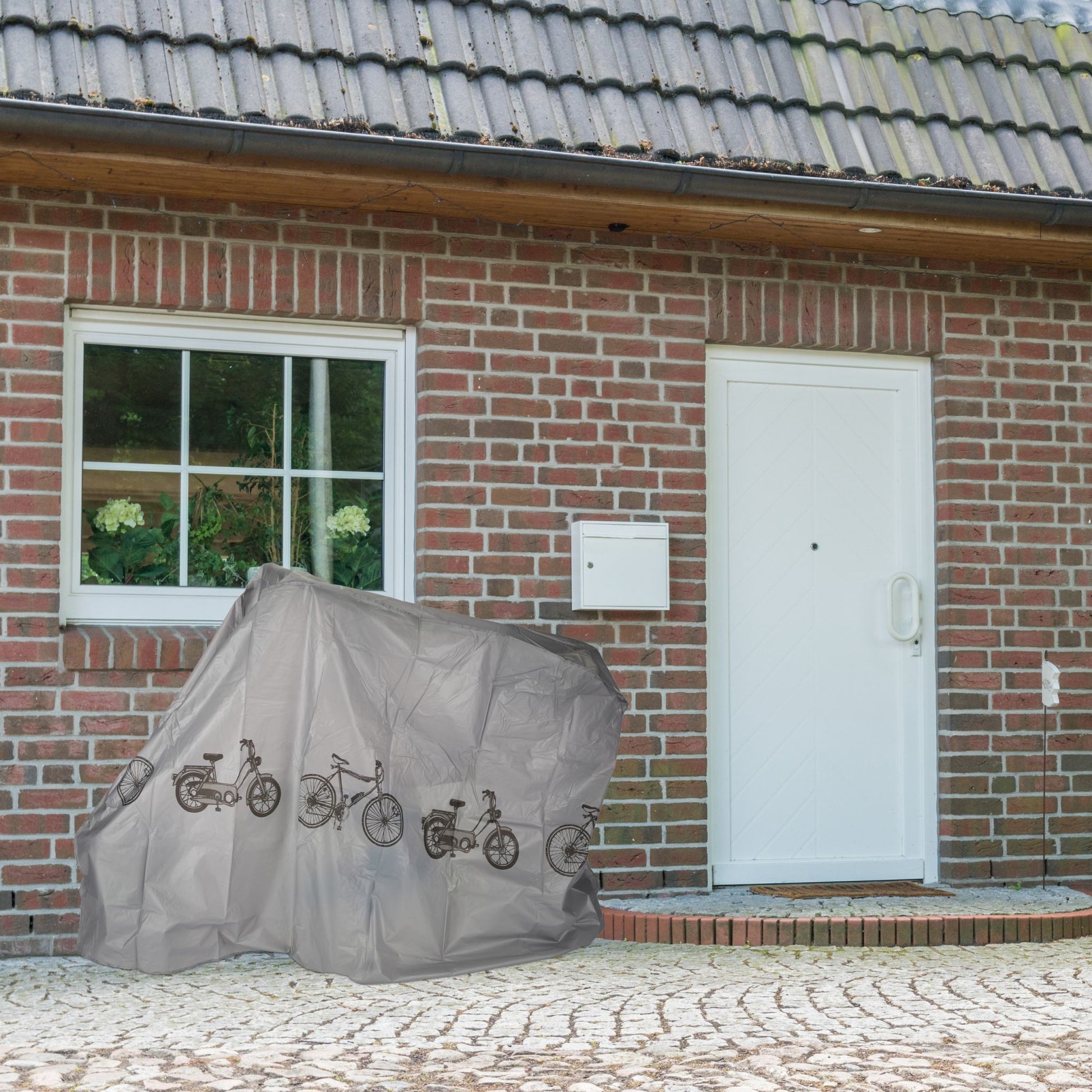 Fahrradgarage Kunststoff Dunkelbraun-Grau von Relaxdays